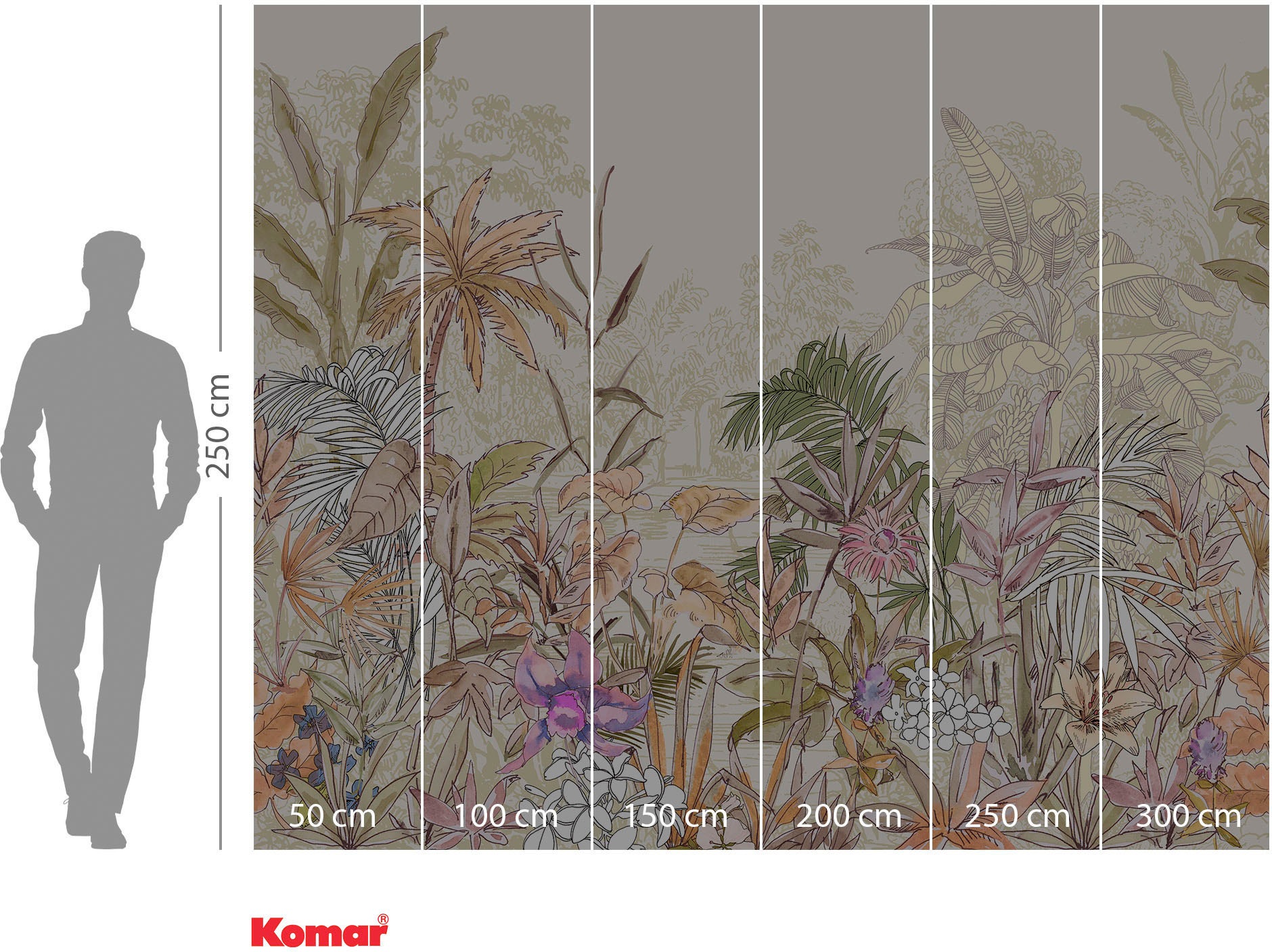 Komar Vliestapete »Digitaldruck Vlies - Humided Heat - Größe 300 x 250 cm«, bedruckt, Wohnzimmer, Schlafzimmer