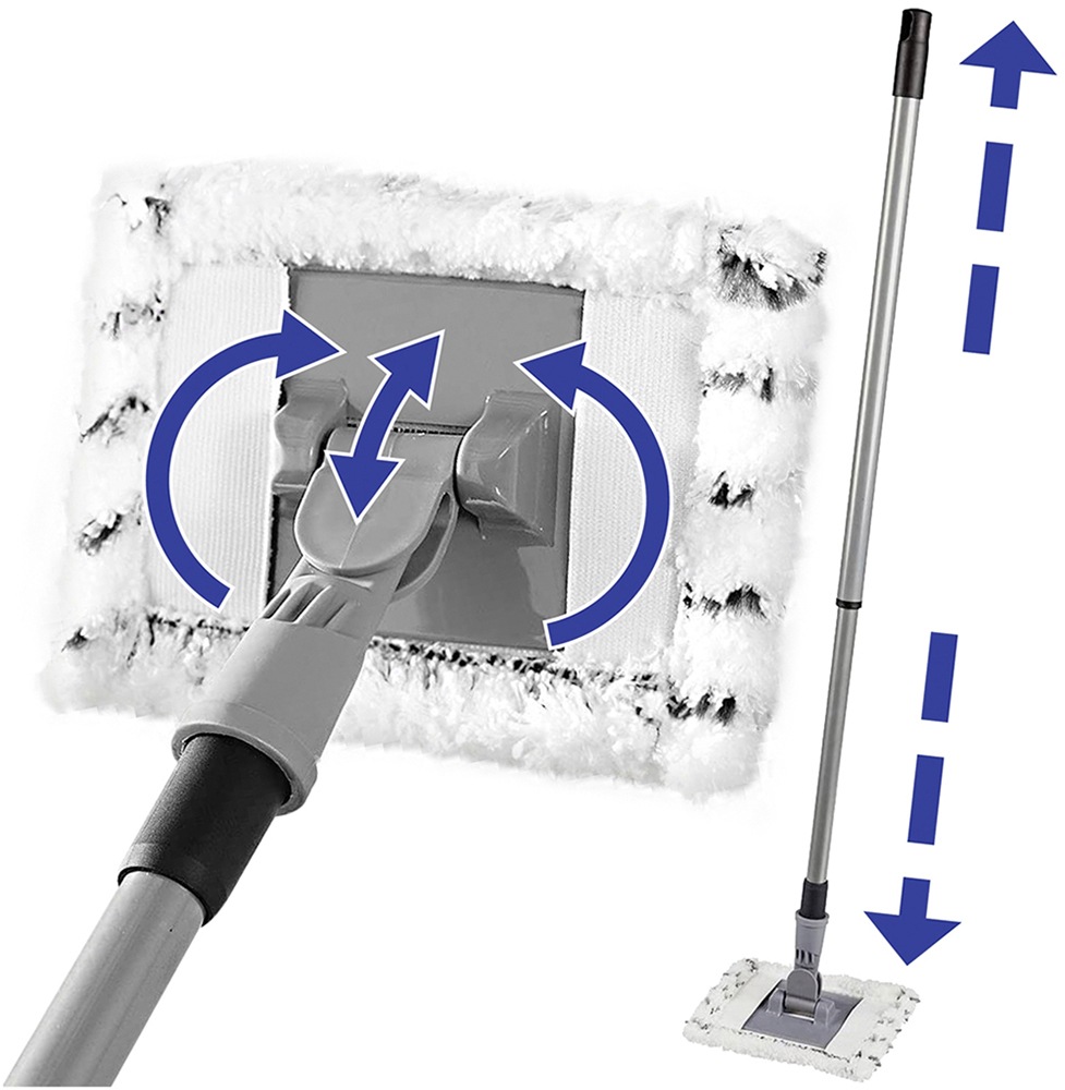 Maximex Wischmopp »Profi«, Bodenwischer Set mit ausziehbarem Teleskopstiel, 2 x Wischbezug