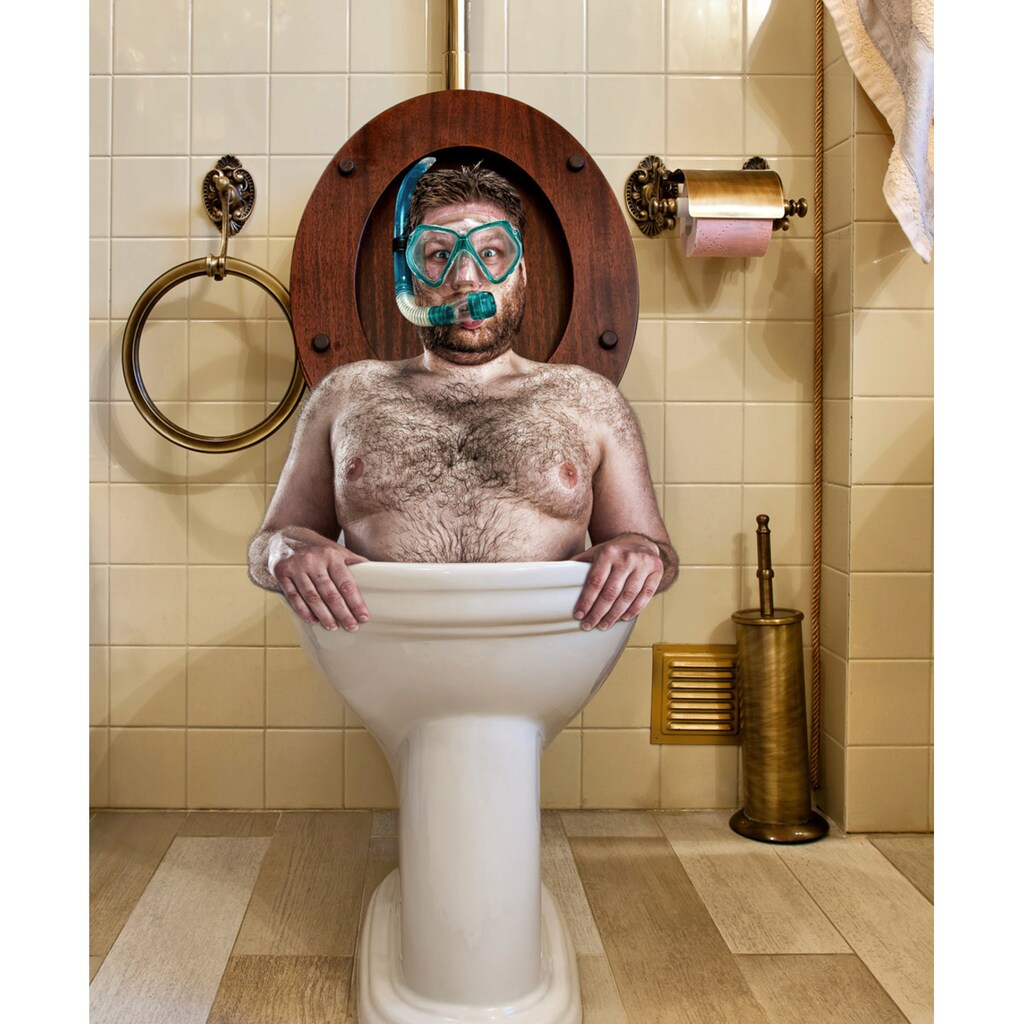 Papermoon Fototapete »Mann in Toilette«