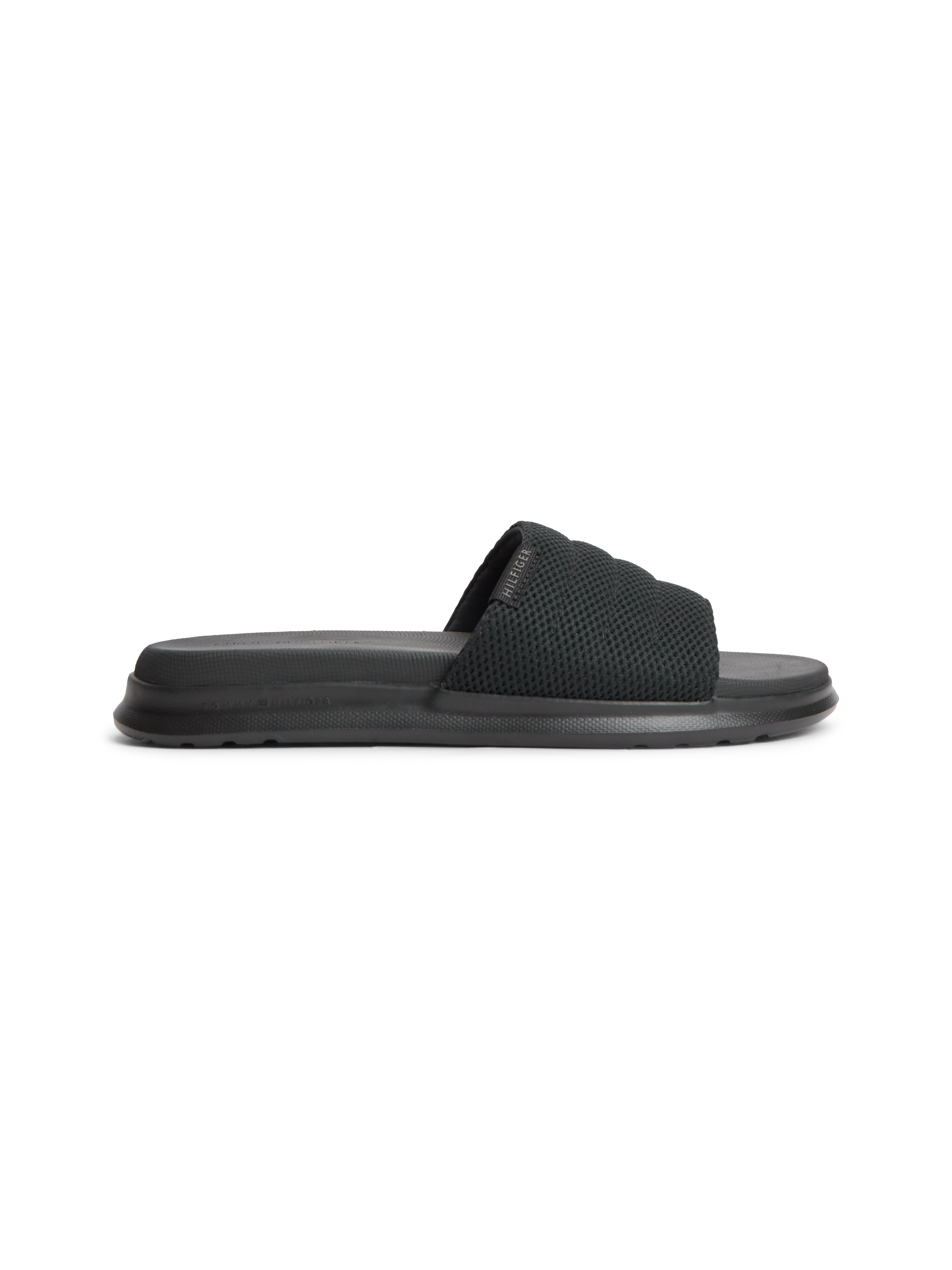 Tommy Hilfiger Pantolette »DUAL DENSITY TEXTILE POOL SLIDE«  Sommerschuh, Poolslides mit modischer Ziersteppung