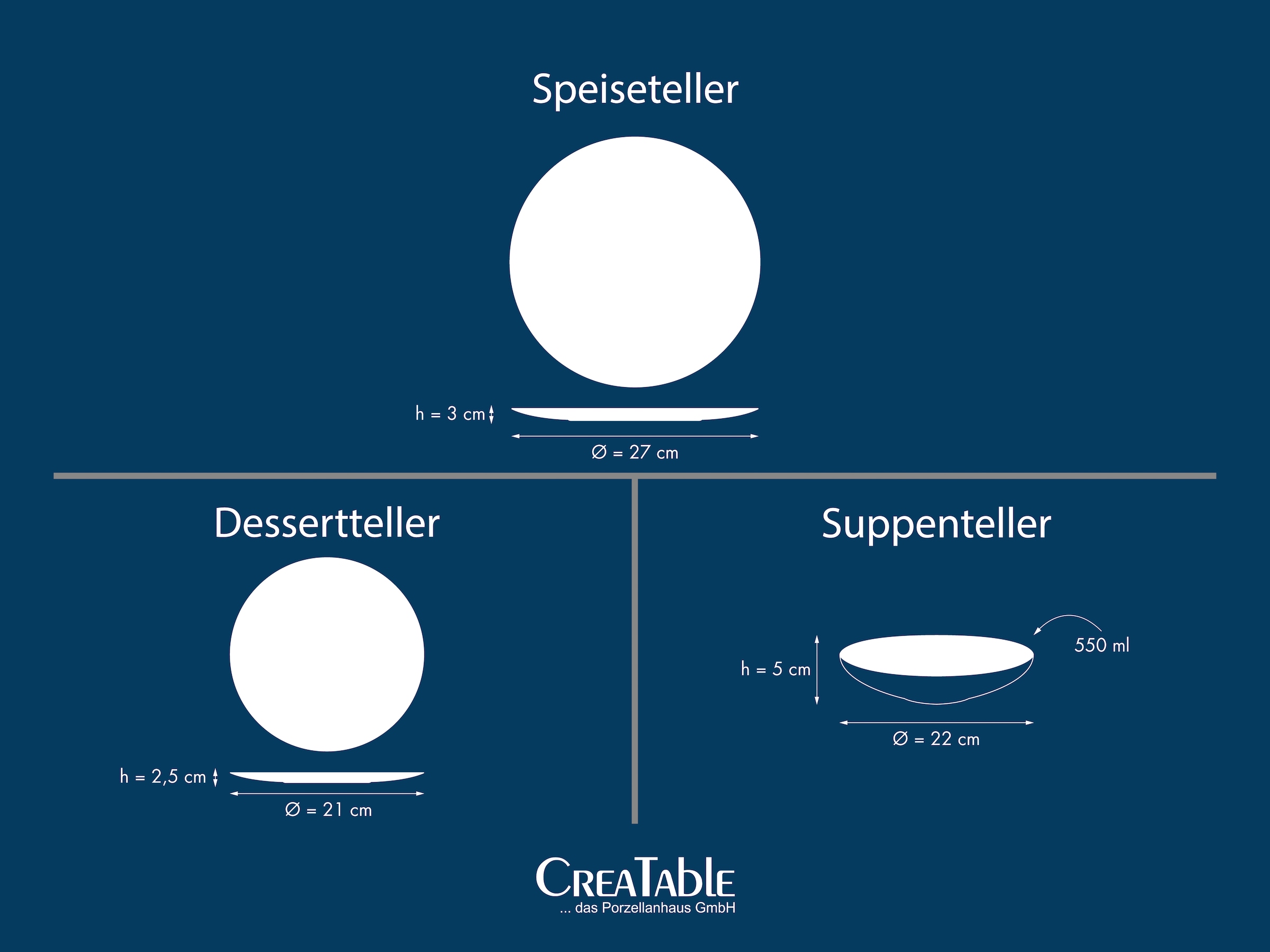 CreaTable Teller-Set »Neapel, Service 12-tlg.« Teller Set, Edles Tellerset, Vulkanoptik