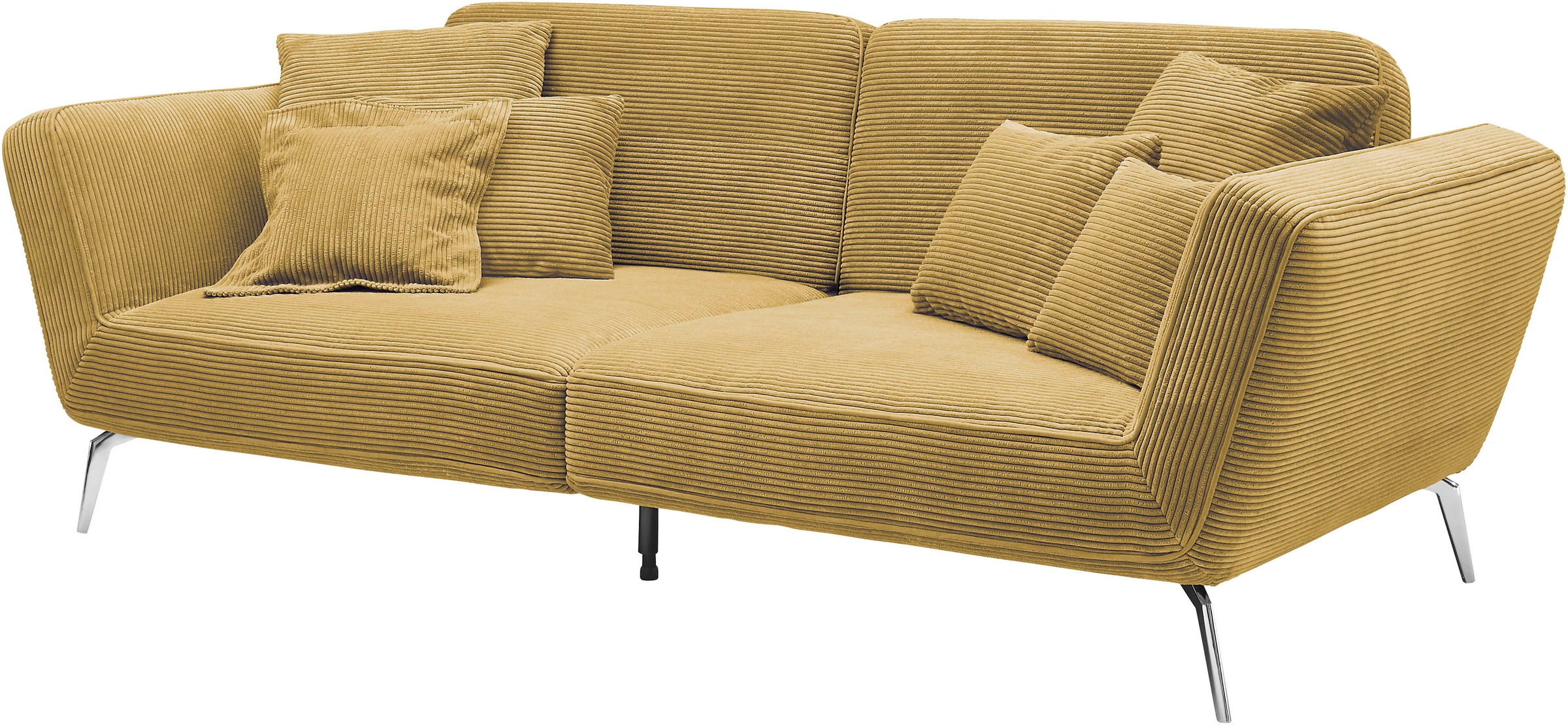 set one by Musterring Big-Sofa »SO 4500«, Füße chromfarben, wahlweise mit Kopfstütze, Breite 260cm, in Cord