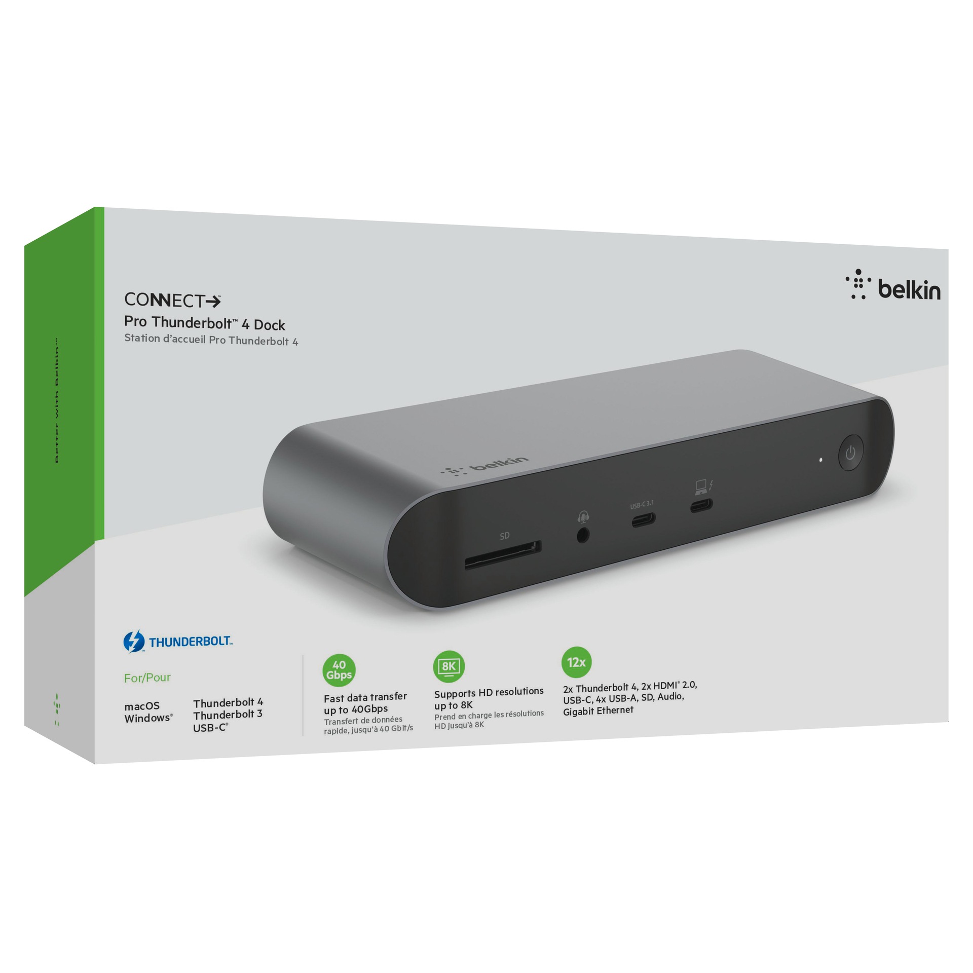 Belkin Laptop-Dockingstation »Connect Pro Thunderbolt 4 Dock«, inklusive Thunderbolt 4 Kabel (0,8 m)