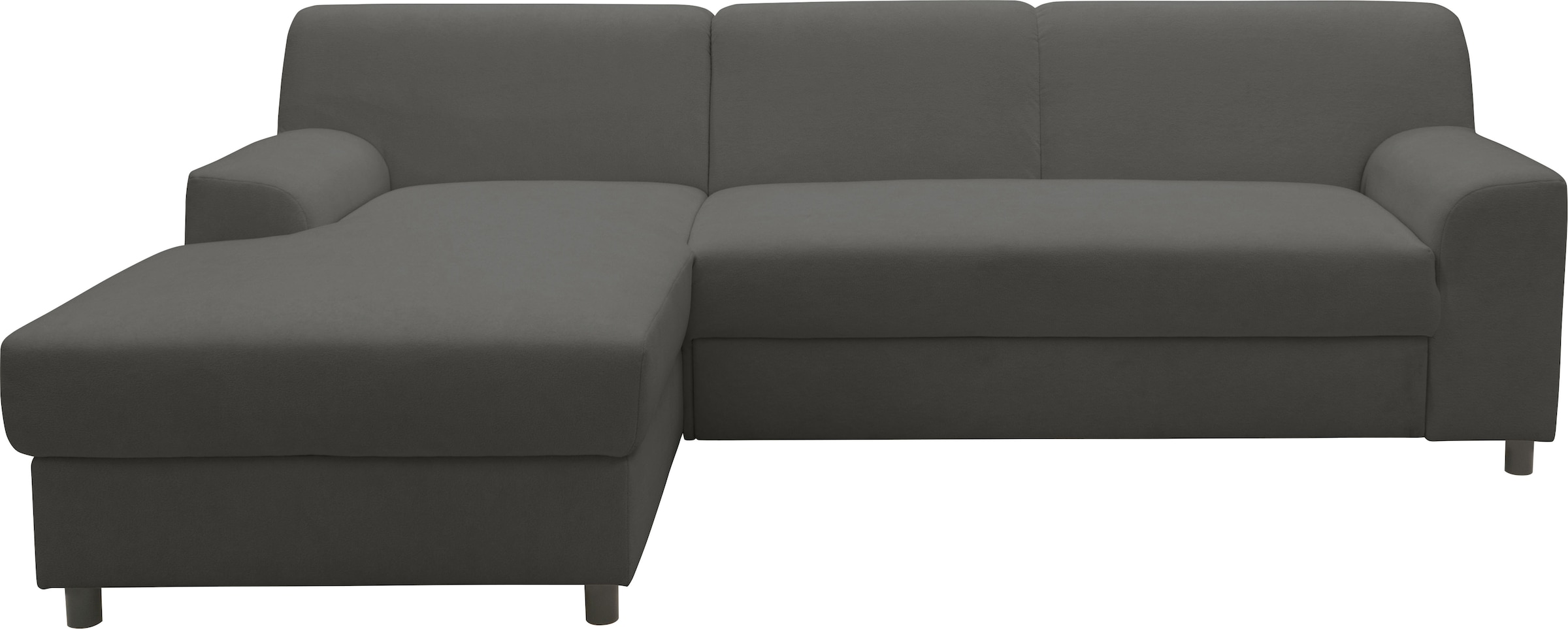 DOMO collection Ecksofa »Turah 2, L-Form, Cord oder Luxus-Microfaser, komfortabler Federkern«, B/T/H: 241/146/79 cm, incl. Zierkissen, wahlweise mit Bettfunktion