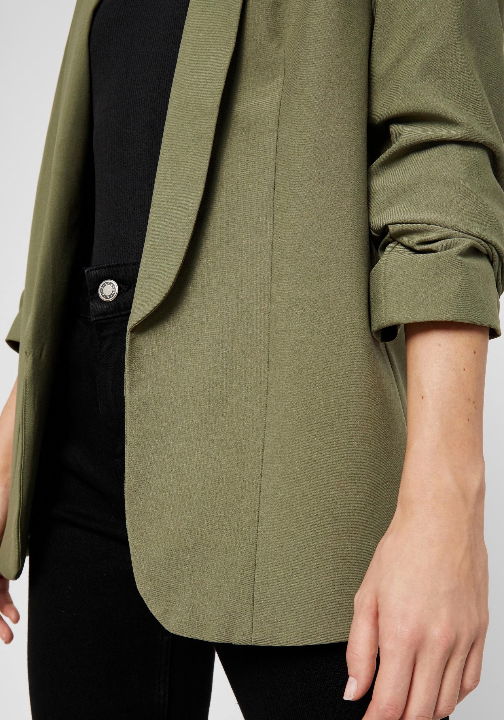 pieces Blusenblazer »PCBOSELLA 3/4 BLAZER NOOS«, mit Faltendetail am Ärmel