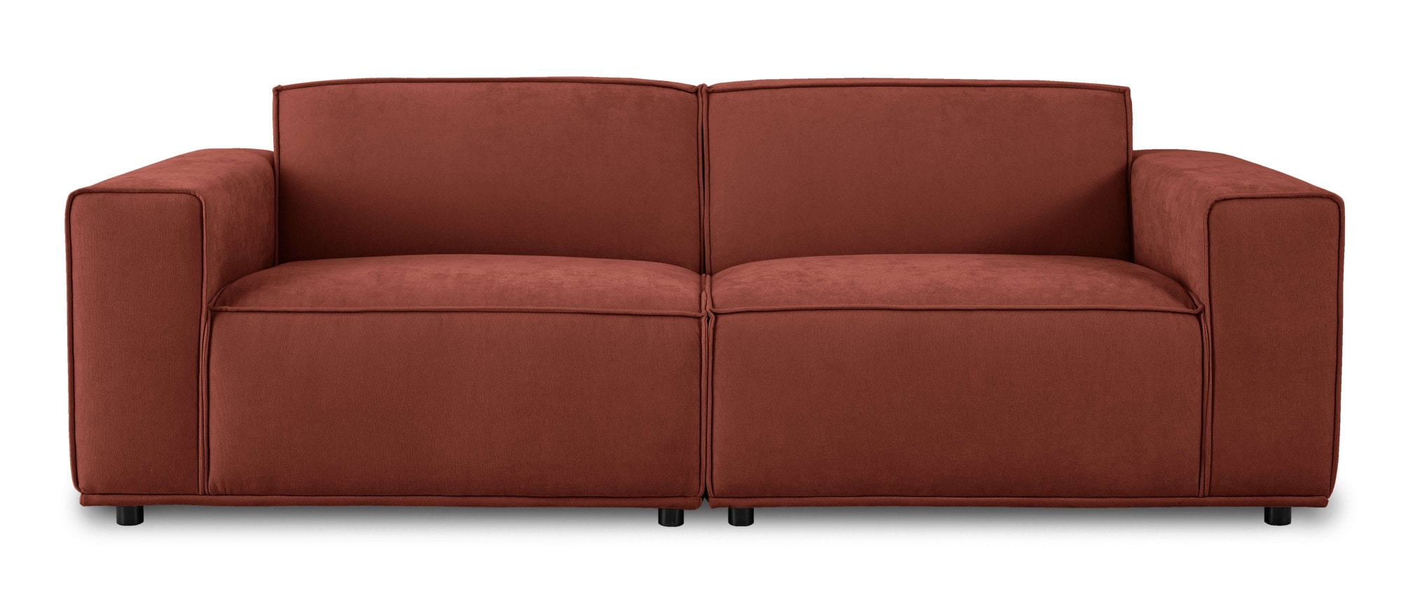 Home affaire 3-Sitzer »Avelin, 228 cm, Chenille, Struktur-Boucle«, mit Wellenunterfederung, Kedernaht, bodentief, Skandi-Design