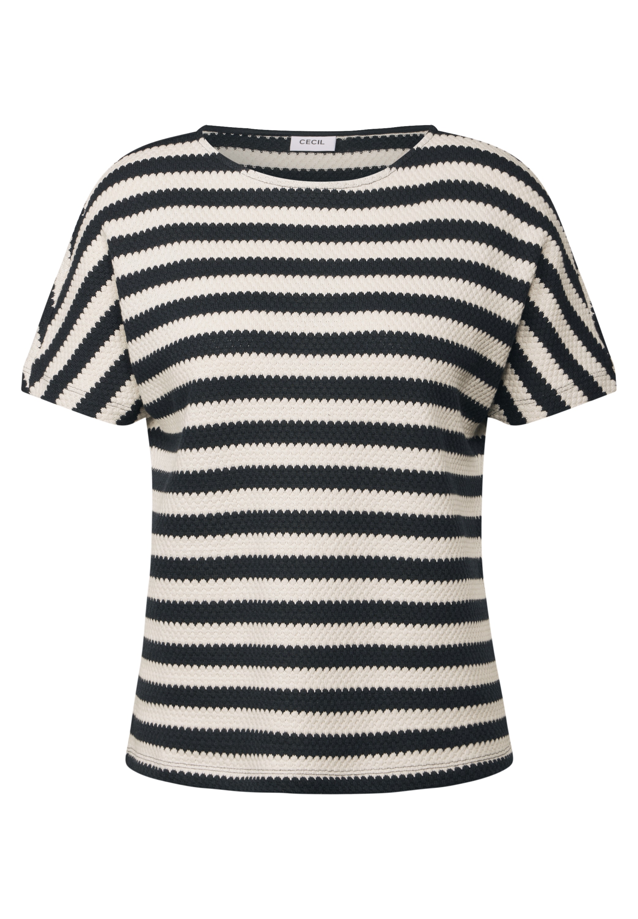 Cecil T-Shirt, gestreift, mit U-Boot-Ausschnitt