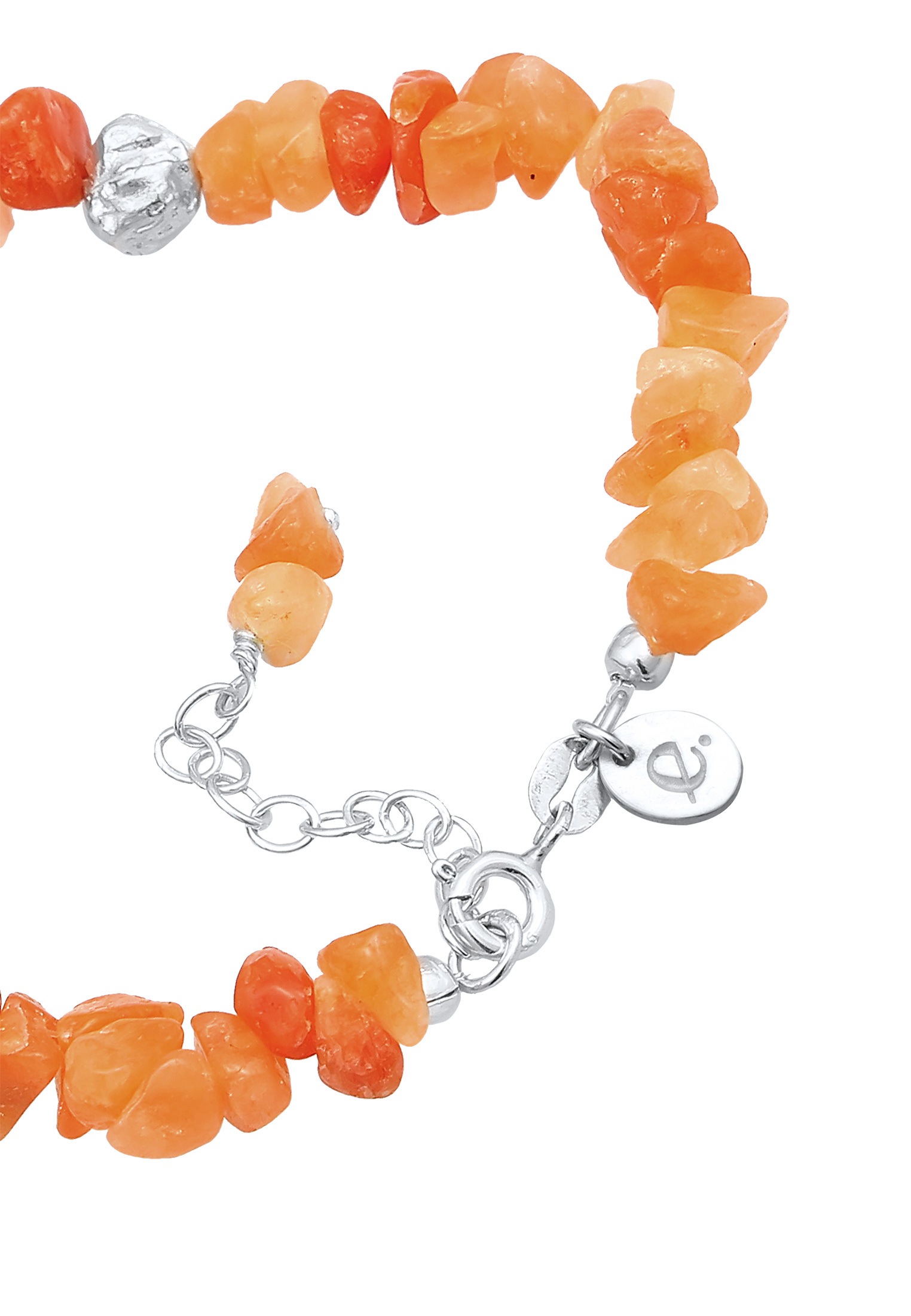 Elli Premium Armkette »Armband Aventurin Braun Kiesel Steine Bead 925 Silber«