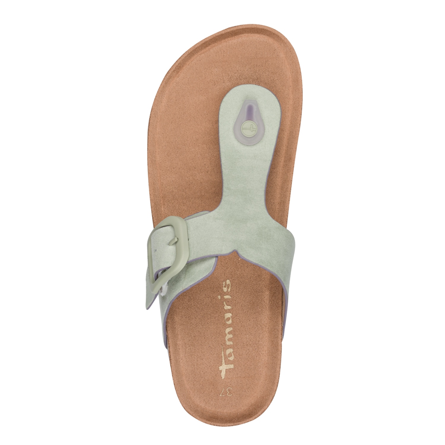 Tamaris Zehentrenner  Schlupfschuh, Flats, Bequemschuh, Hausschuh mit T-Logo
