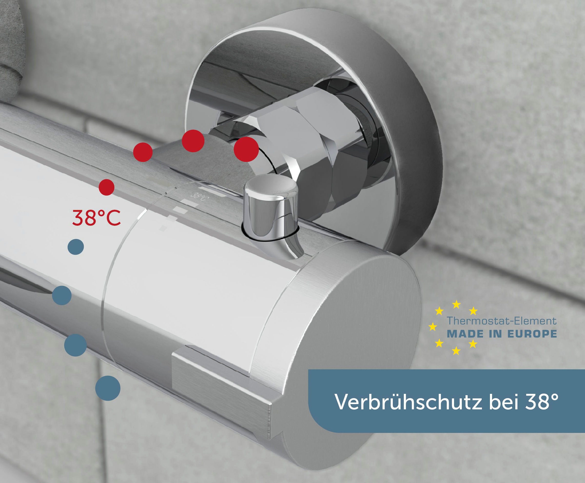 Schütte Wannenarmatur »London«, Thermostat, Mischbatterie Badewanne, Wasserhahn Bad, Wannenarmatur