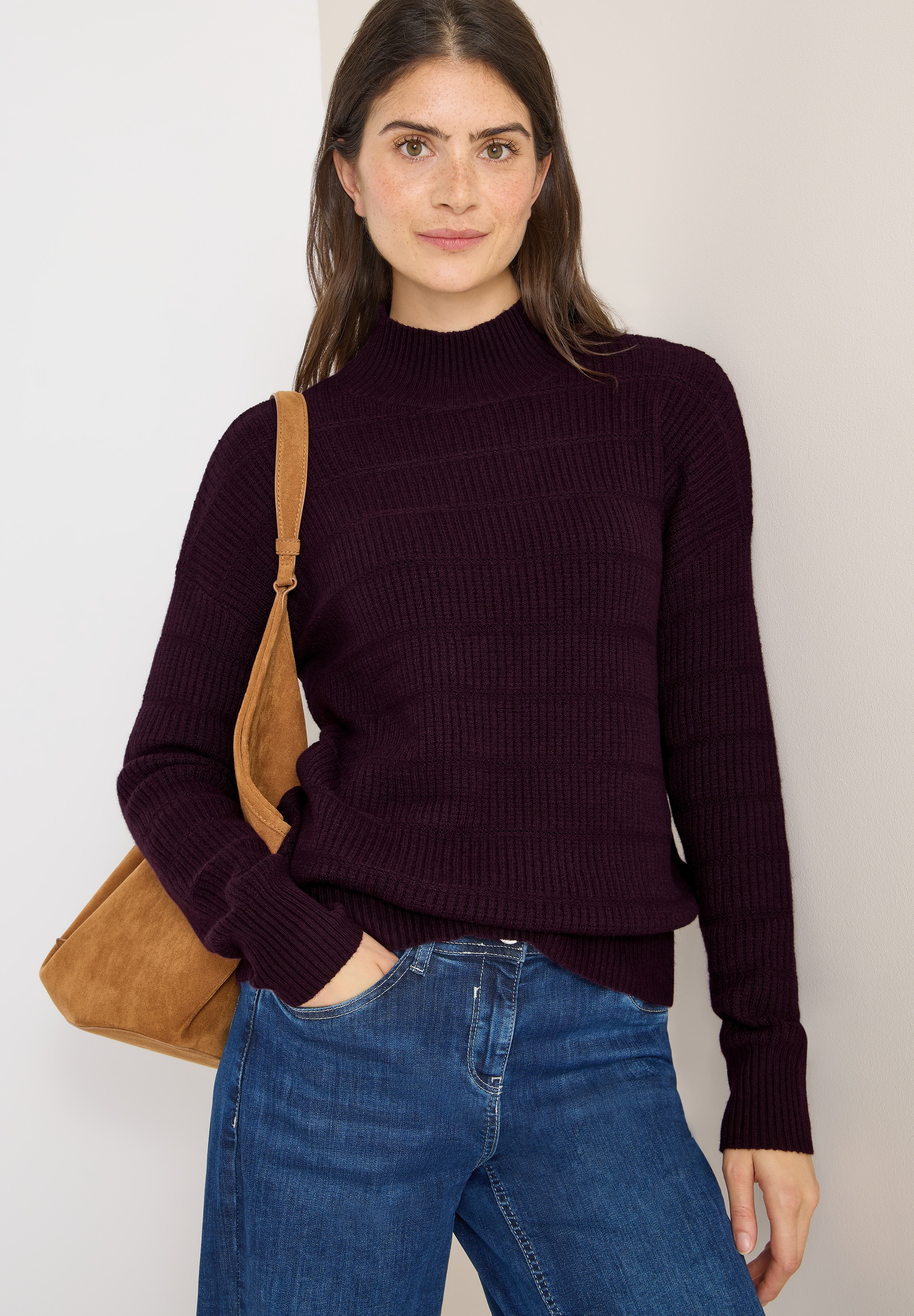 Cecil Stehkragenpullover mit Stehkragen und Loch-Design