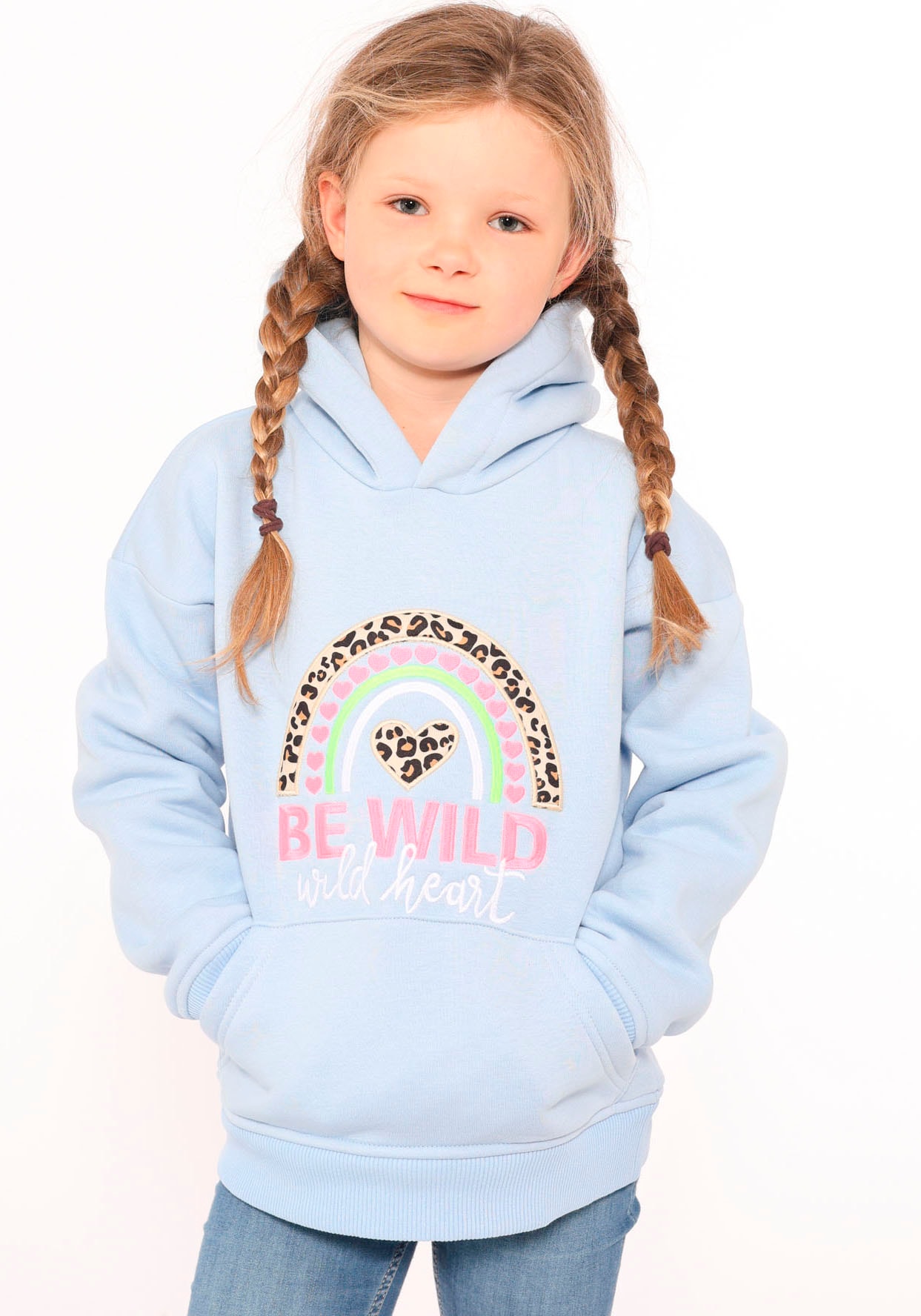 Hoodie »"Nicki" Kids«, Herzchen- und Leo Details für Mädchen