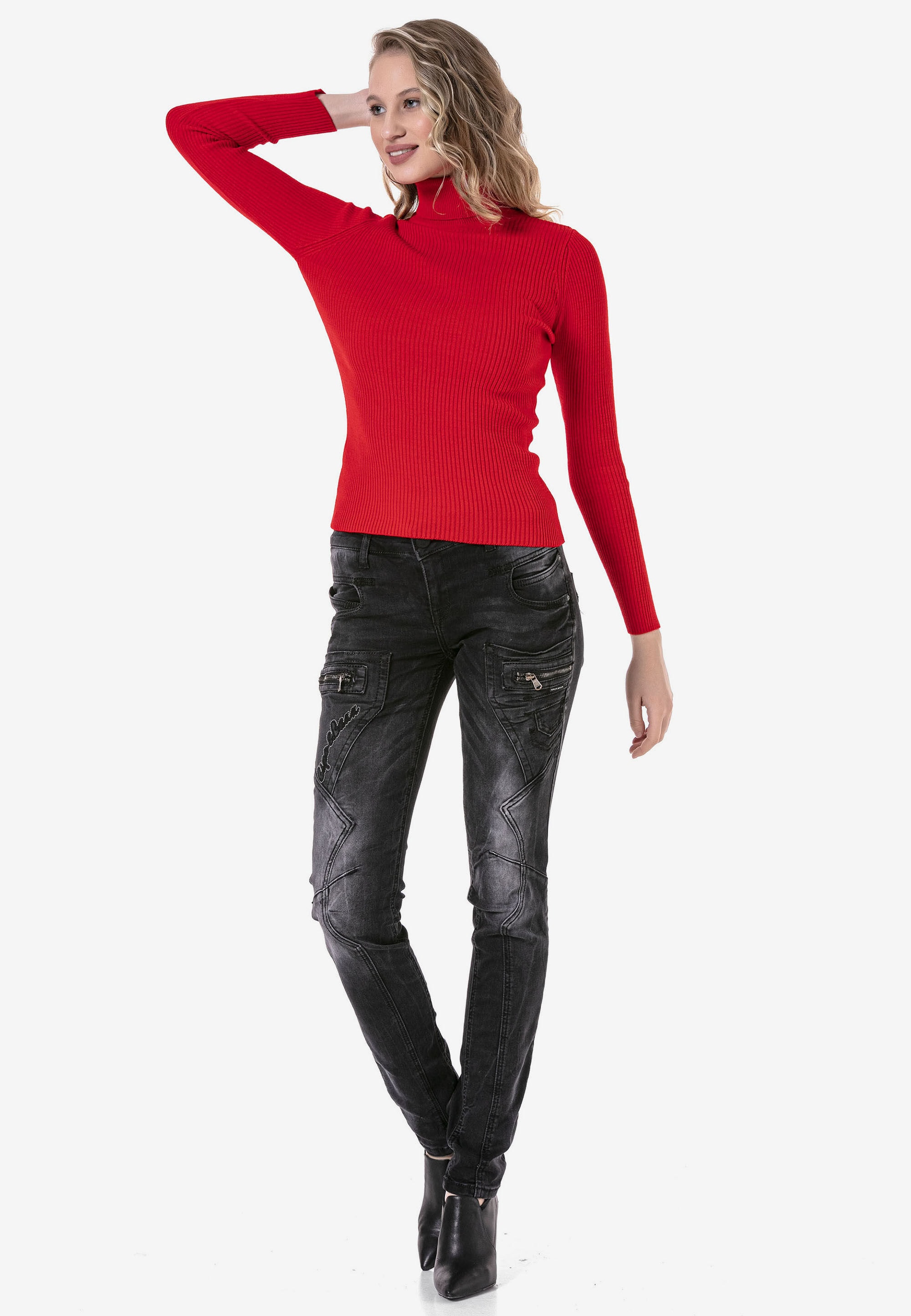 Cipo & Baxx Rollkragenpullover »WP227« Mit Rollkragen
