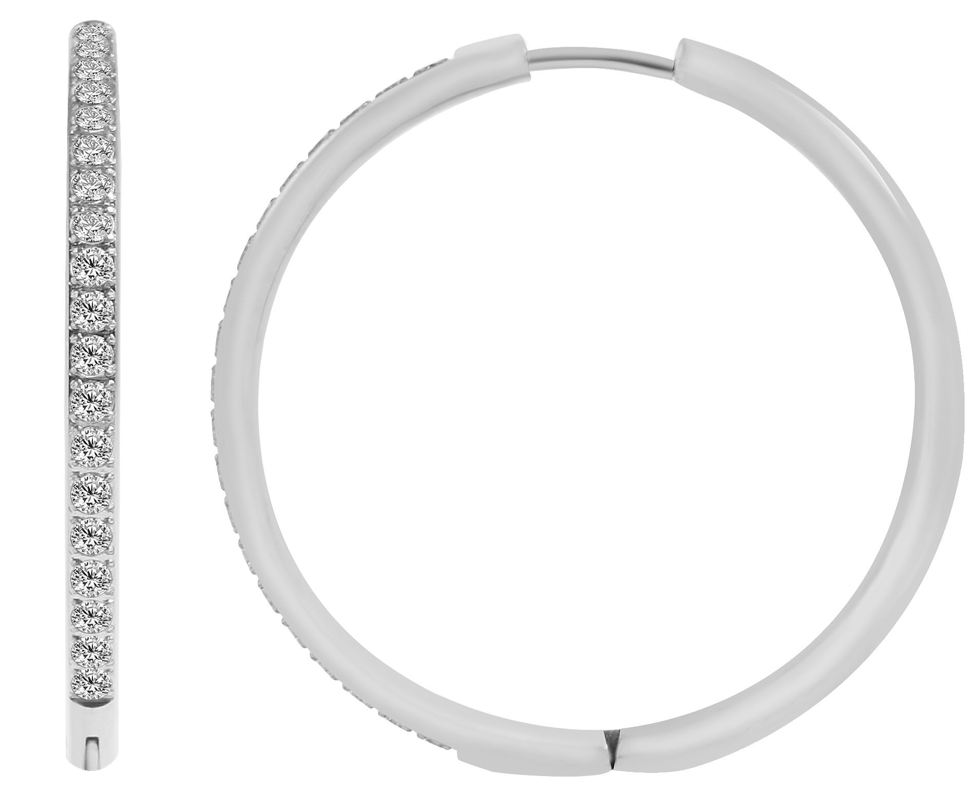 Adelia´s Paar Creolen »Damen Ohrringe ¿ Klappcreole aus Edelstahl mit Strass Steinchen«