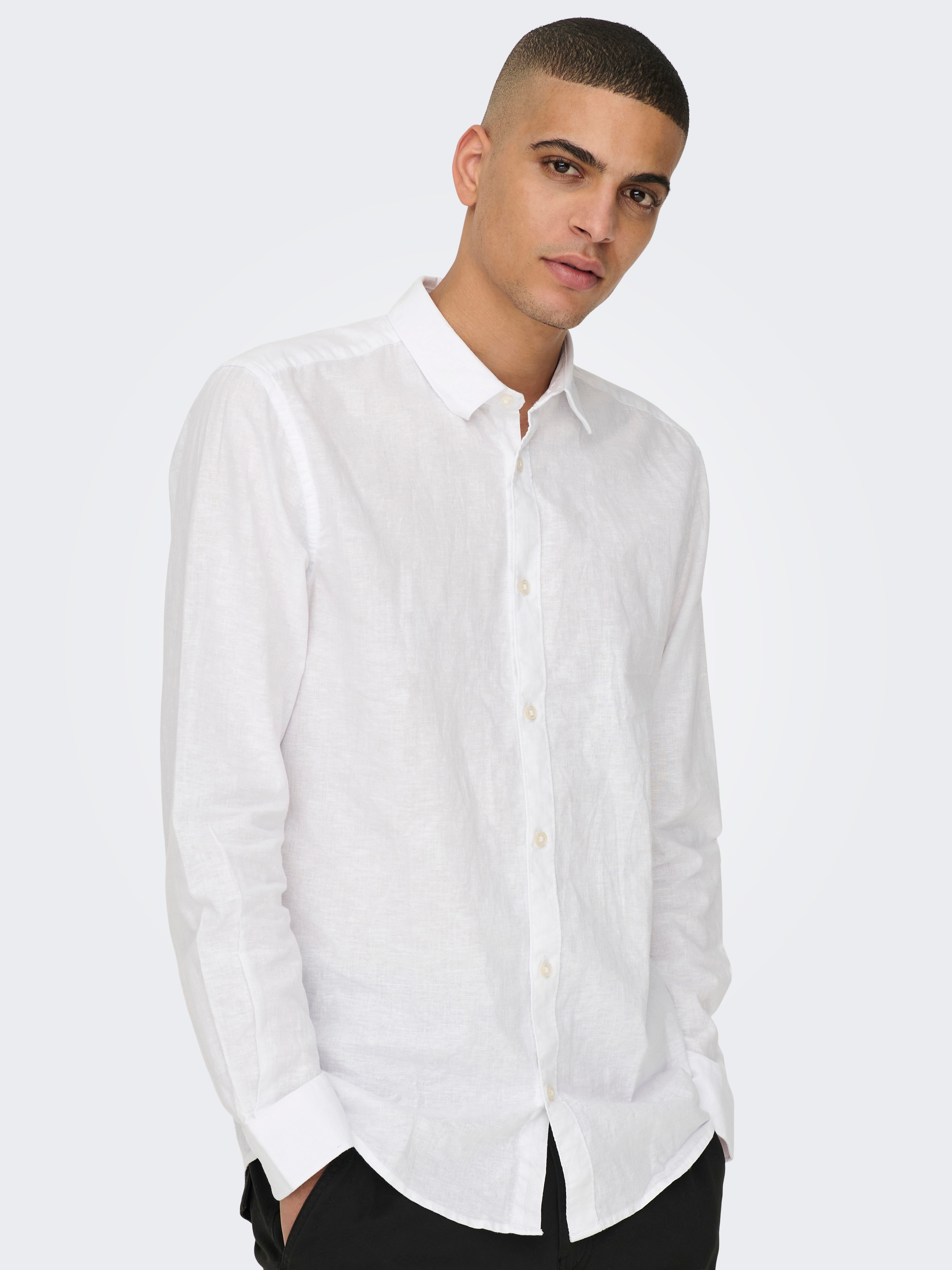 ONLY & SONS Langarmhemd »ONSCAIDEN LS SOLID LINEN SHIRT NOOS«
