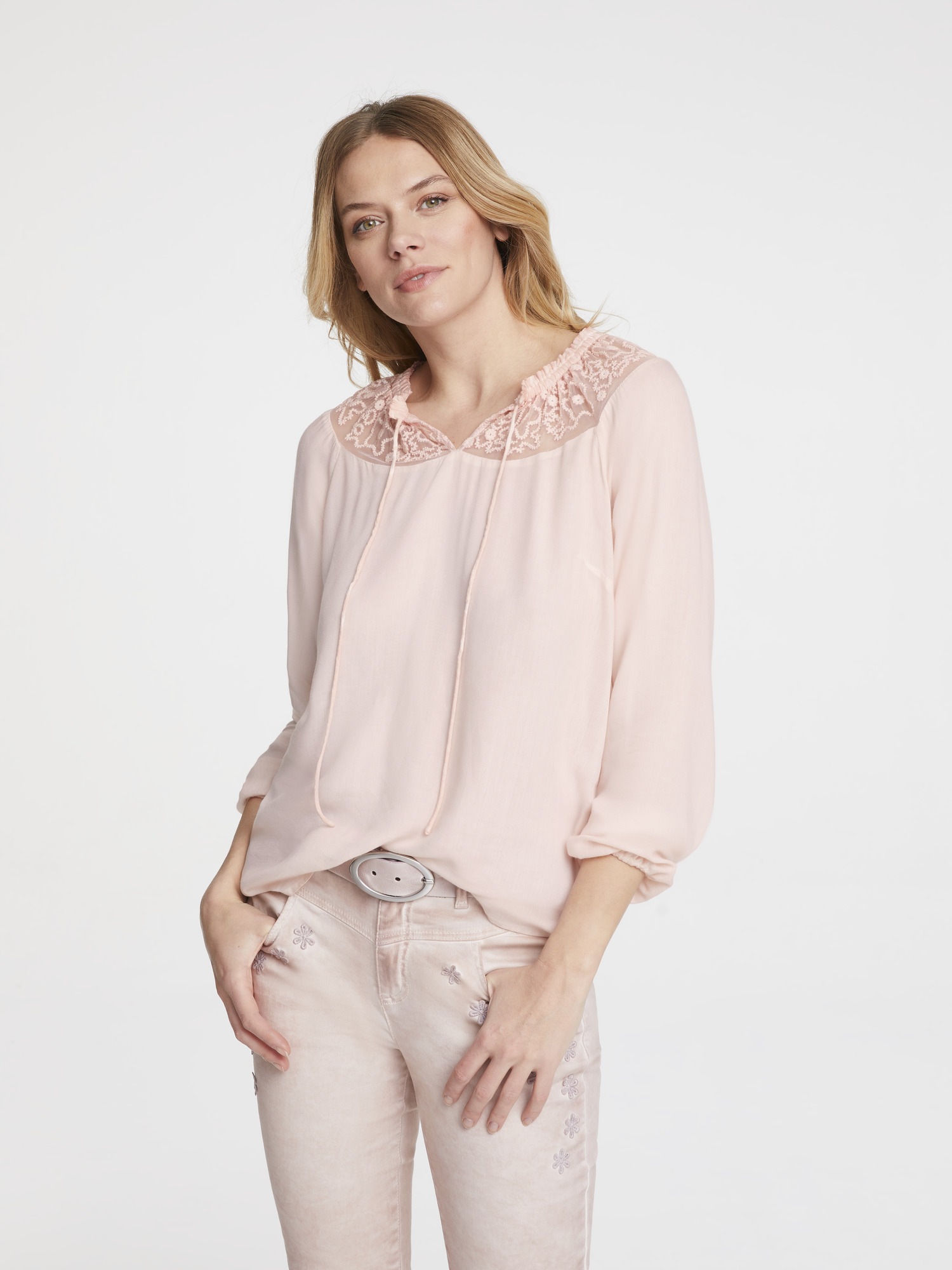 LINEA TESINI by Heine Schlupfbluse, mit Stickerei