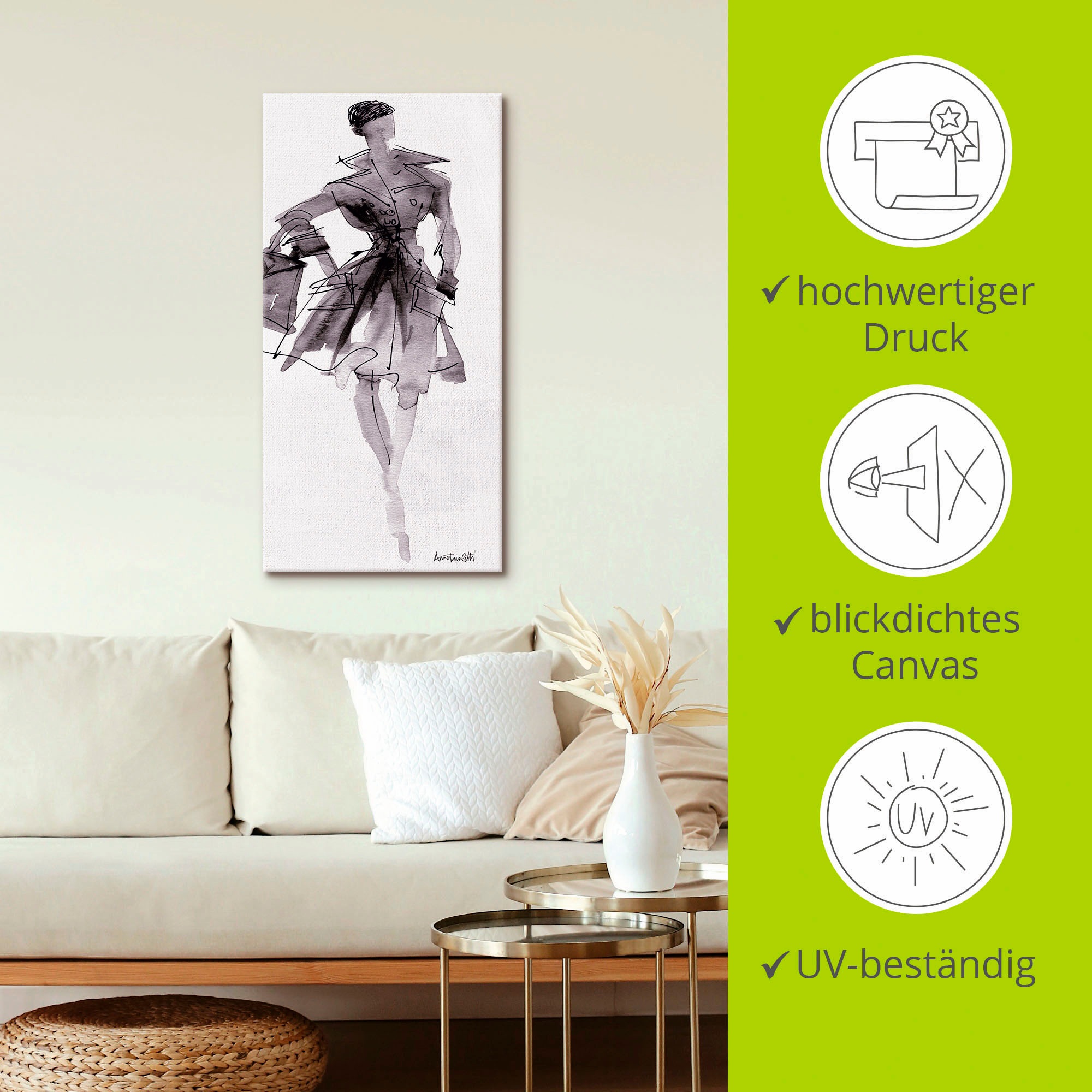 Artland Wandbild »Mode Skizzenbuch VII«, Mode, (1 St.), als Leinwandbild, Poster, Wandaufkleber in verschied. Größen