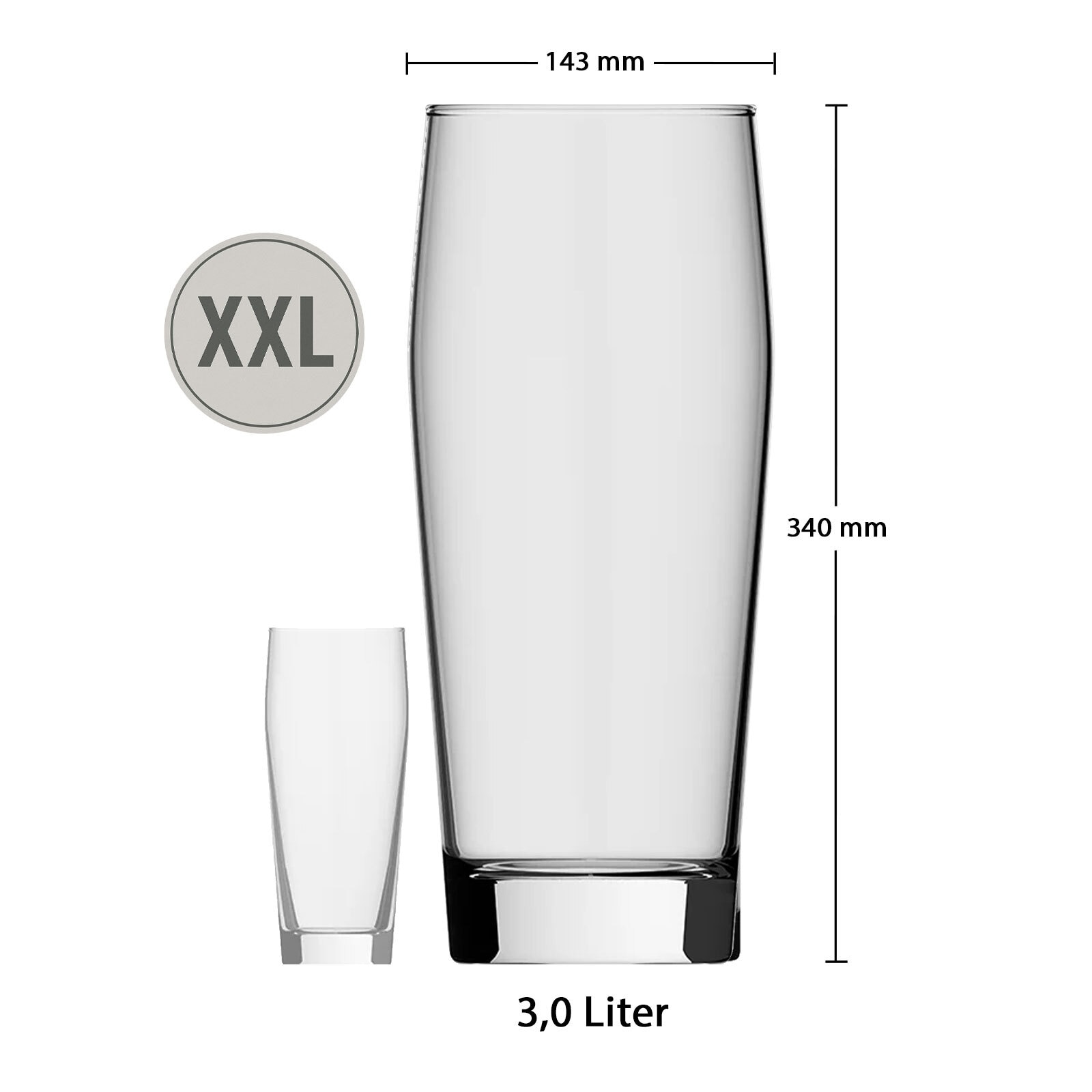 rastal Bierglas »Willi Becher Riesen-Bierglas Ranft 3,0 Liter transparent« Handwäsche wird empfohlen