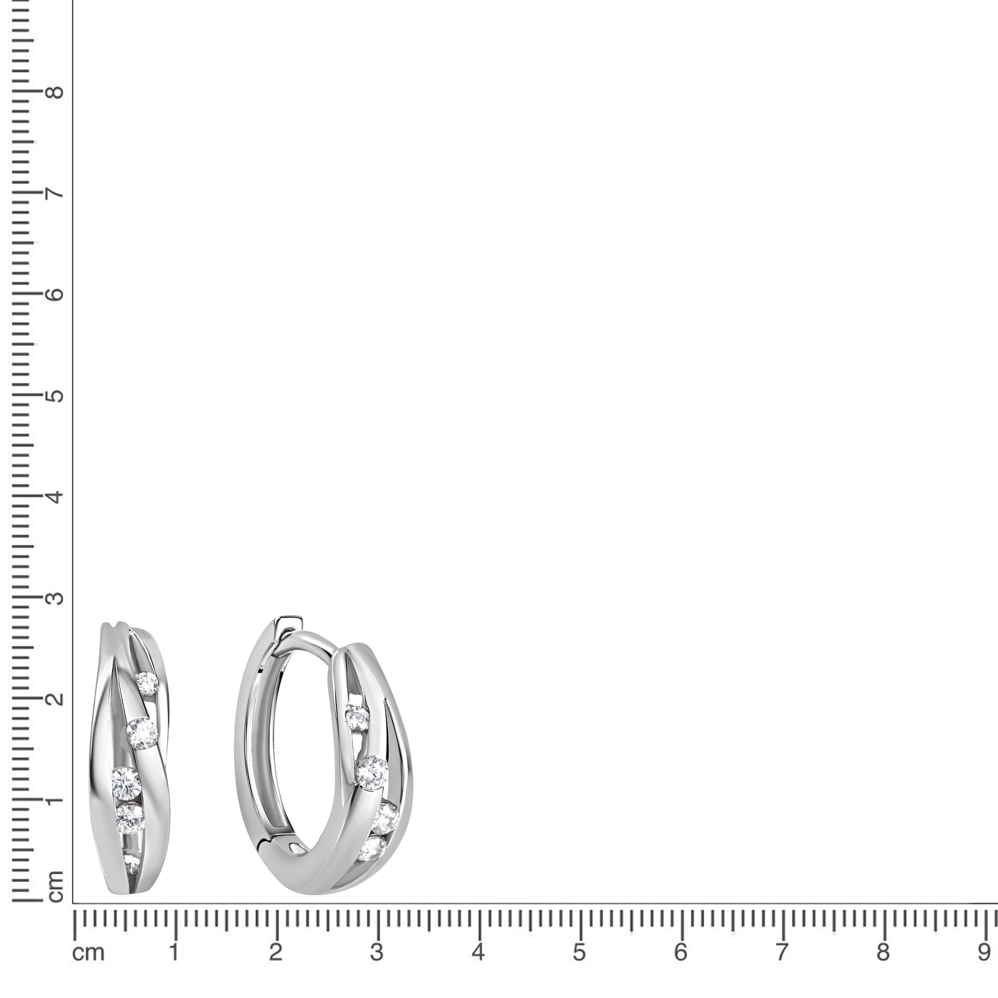 Firetti Paar Creolen »Schmuck Geschenk Silber 925 Ohrschmuck Ohrringe« mit Zirkonia (synth.)