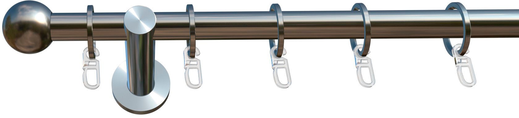 indeko Gardinenstange »Formentor« Ø 16 mm 1 läufig-läufig Fixmaß Komplett-Set inkl. Ringen und Montagematerial