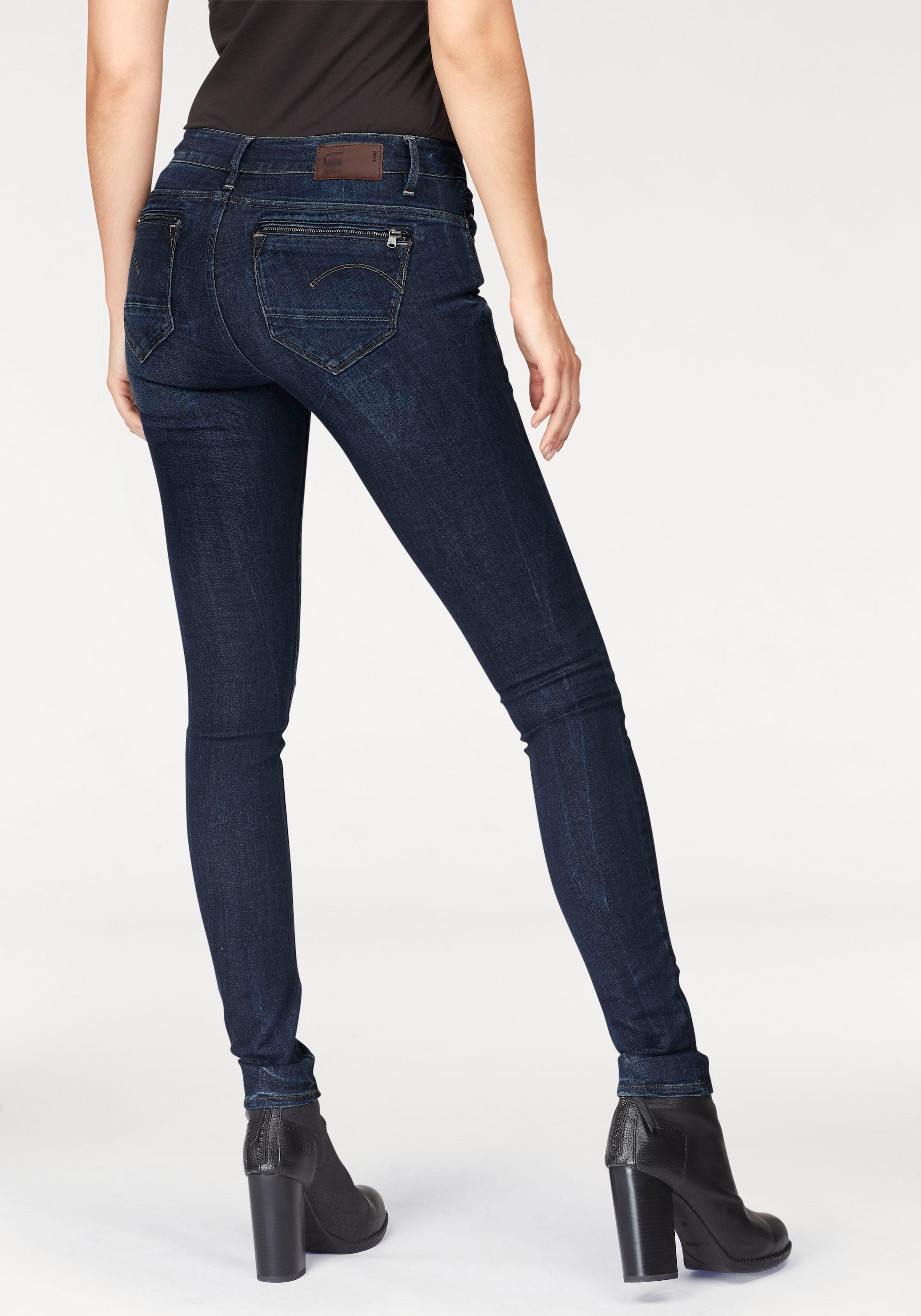 G-Star RAW Skinny-fit-Jeans »Midge Zip Skinny«, mit Reißverschluss-Taschen hinten
