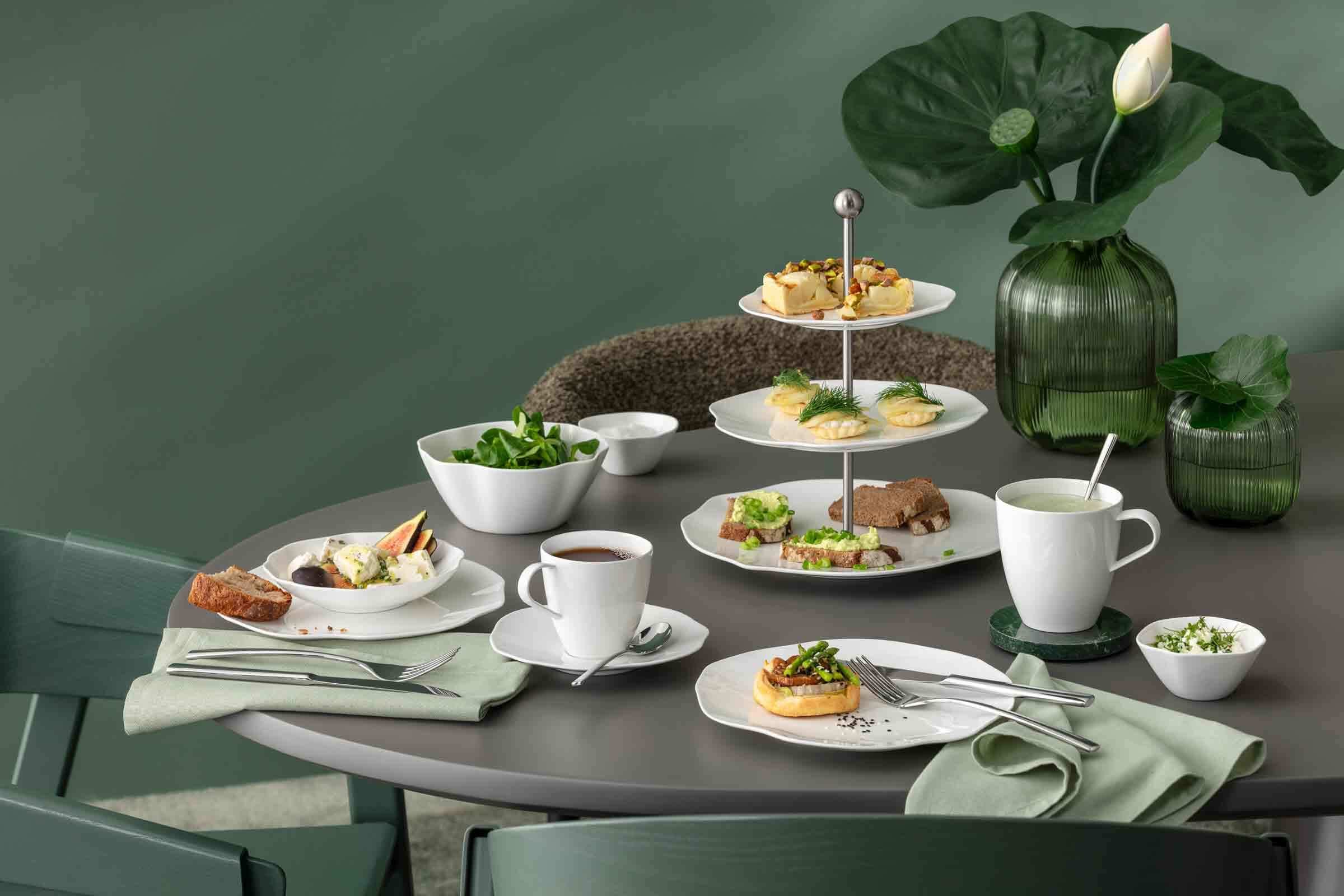 Villeroy & Boch Geschirr-Set »Frühstücks-Set Pura 18er Set weiß« Spülmaschinenfest, Mikrowellensicher