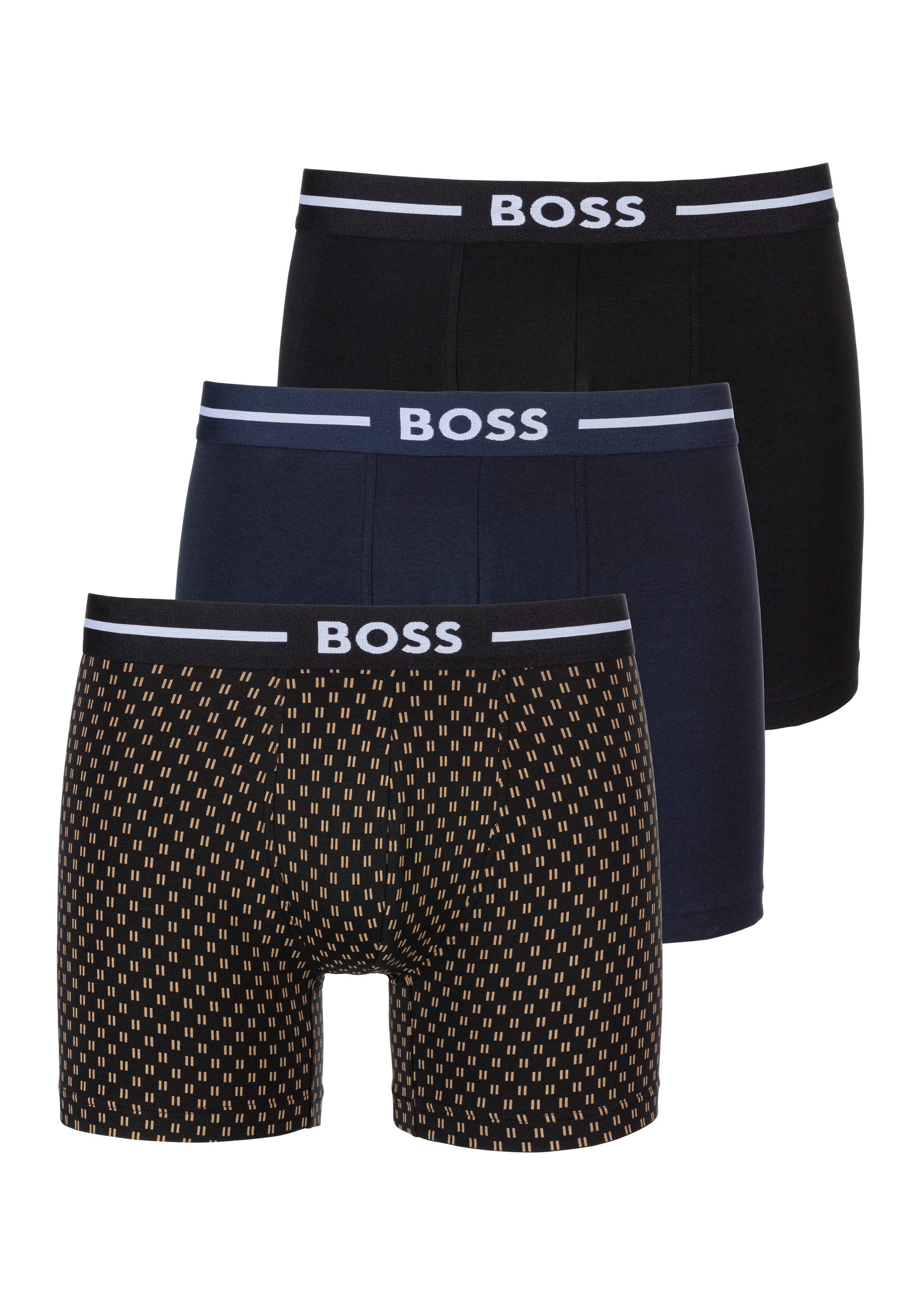 BOSS Boxer »BoxerBr 3P Bold Des«, (Packung, 3er), mit elastischem Bund