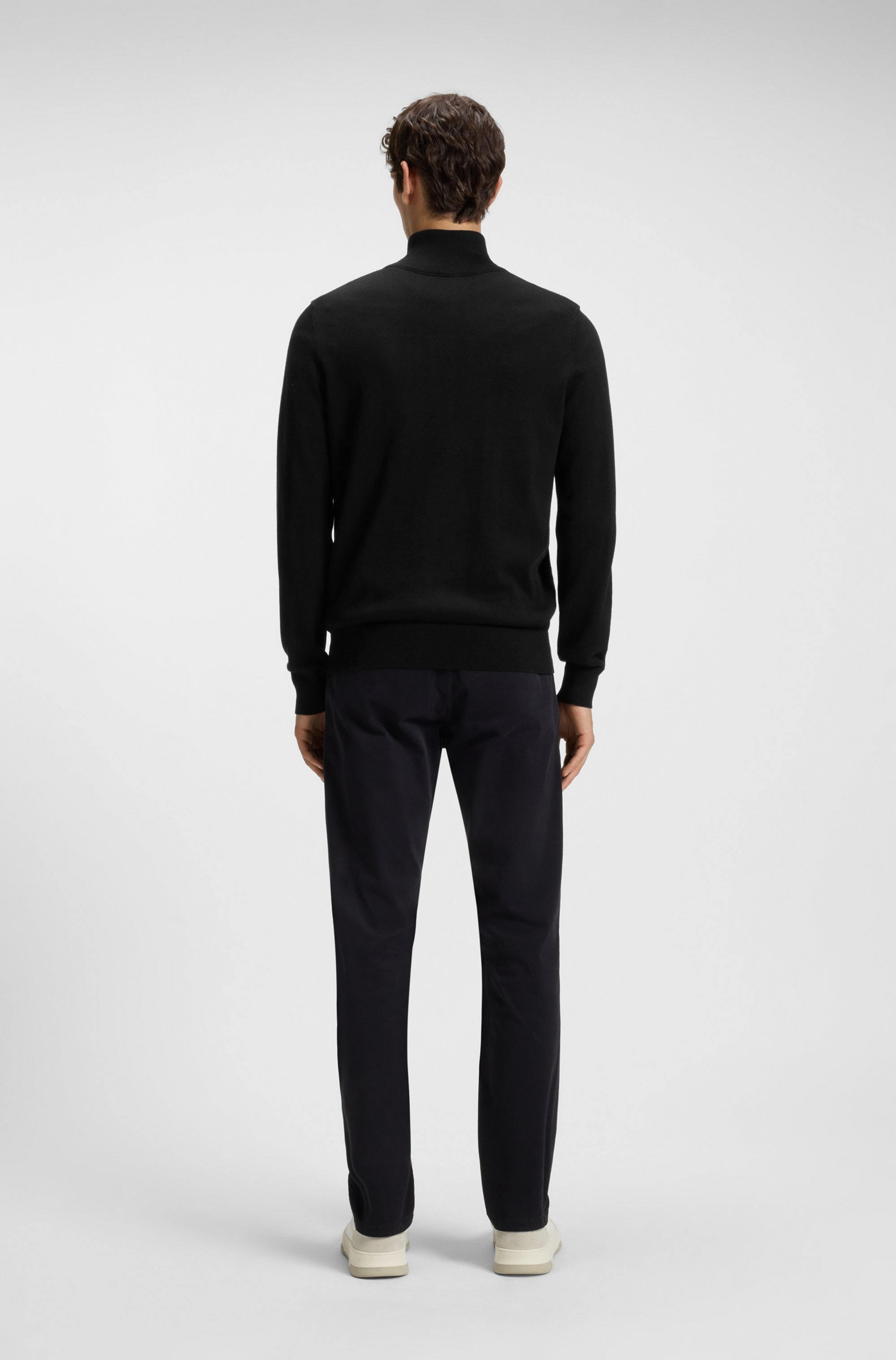 BOSS ORANGE Rollkragenpullover »Kanobix« Regular fit, Stehkragen mit Reißverschluss, Ton-in-Ton Logo