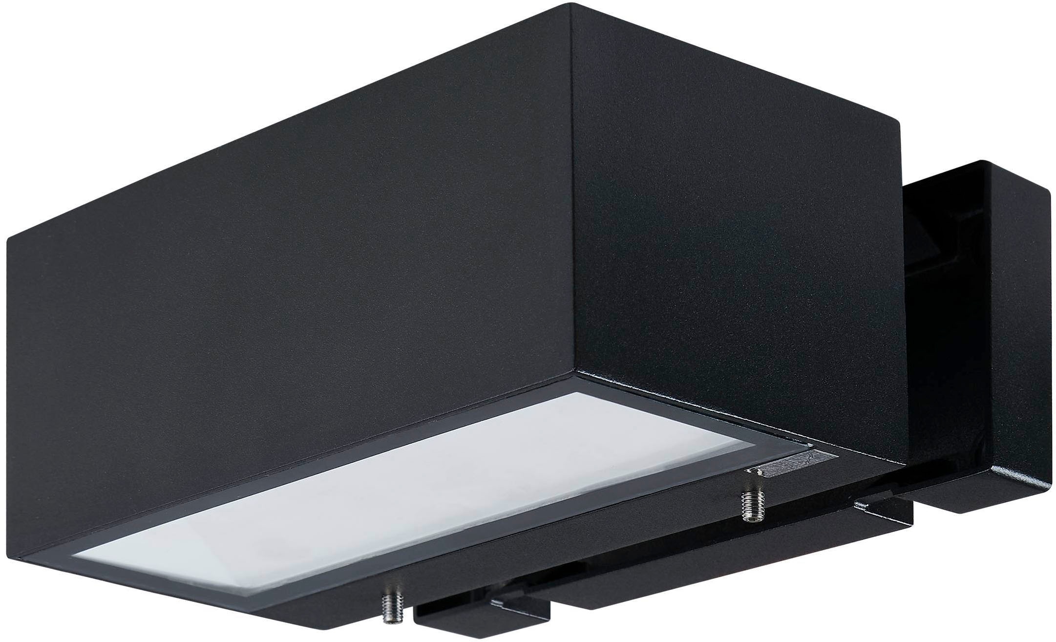 EGLO Wandleuchte »Spongano Wandlampe, Außenbeleuchtung, Aluminium und Glas, IP65, Lampe« LED-Modul 1 Stk. Kaltweiß | Neutralweiß | Warmweiß Wand-/Deckenleuchte - L18,5 x H9 x AL7,5 cm - schwarz - 2X5W inkl.