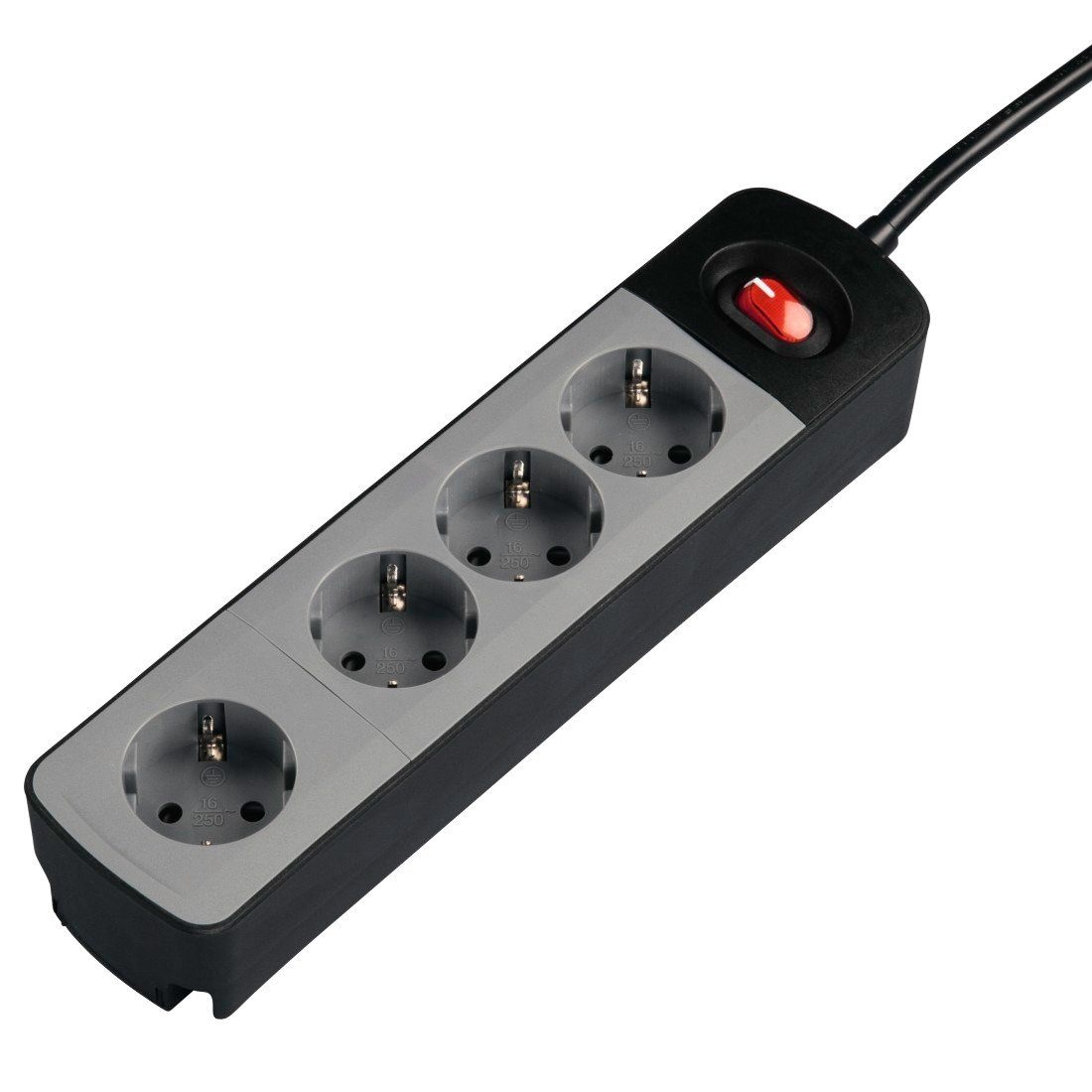 Steckdosenleiste 4-fach, mit Schalter, Schwarz-Grau »"TIDY-Line"«