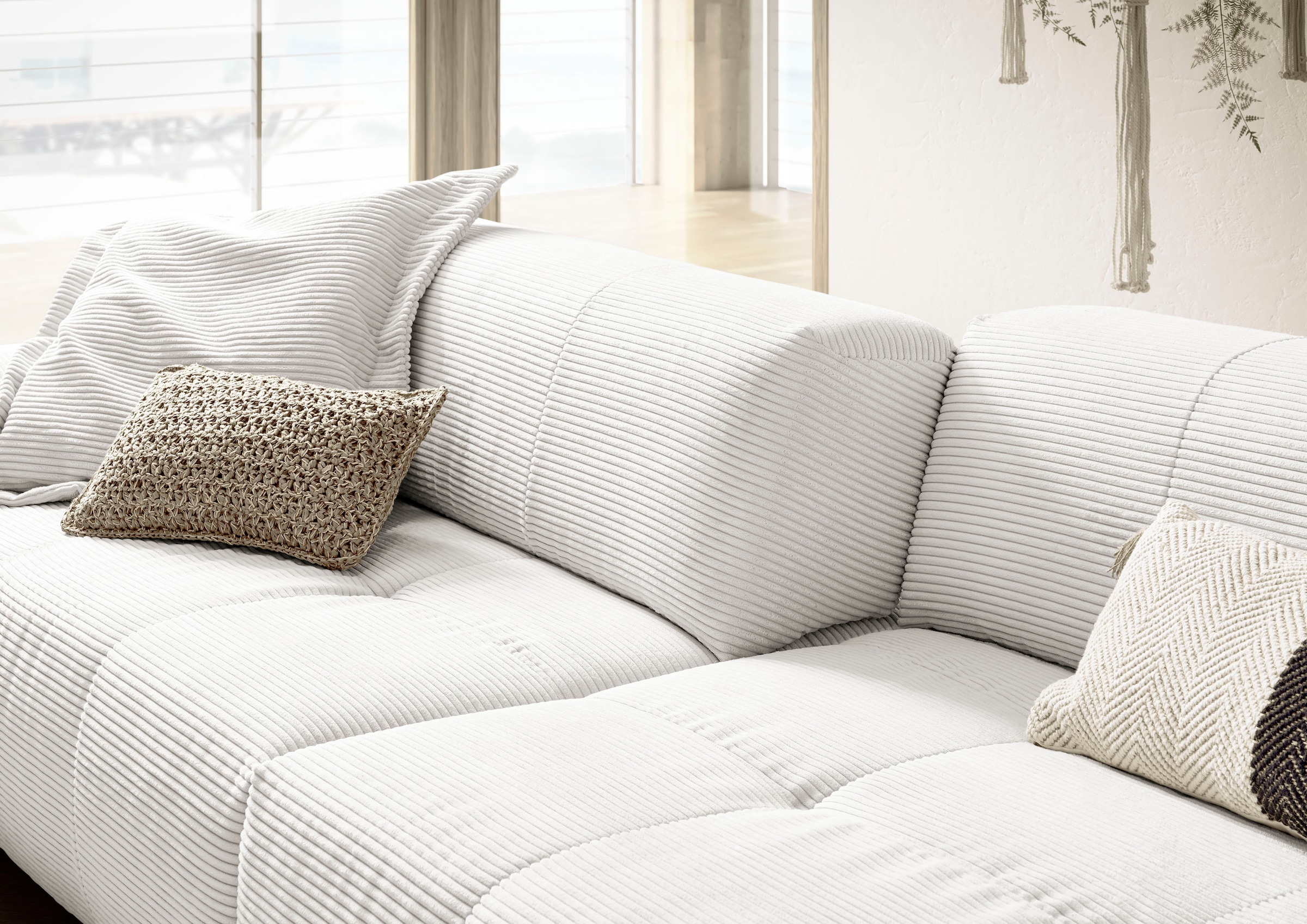3C Candy Big-Sofa »Yoshy Mega Sofa mit Komfortfunktionen, modern und bequem,«, Zwei Sitztiefen durch verstellbare Rückenlehne, Bezug in Cord