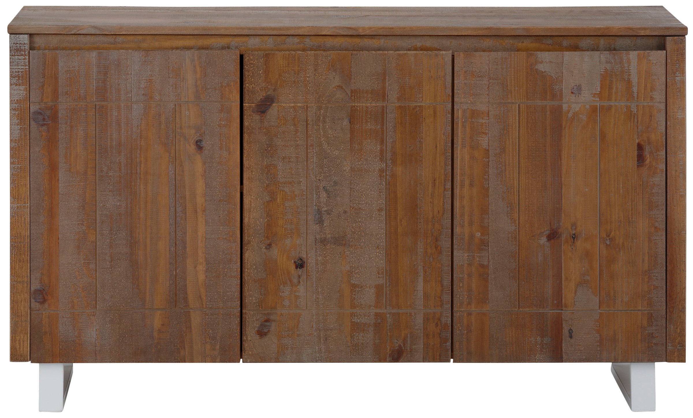 Home affaire Sideboard »Lagos«, Kommode aus massivem Kiefernholz, mit weiß lackiertem Beingestell