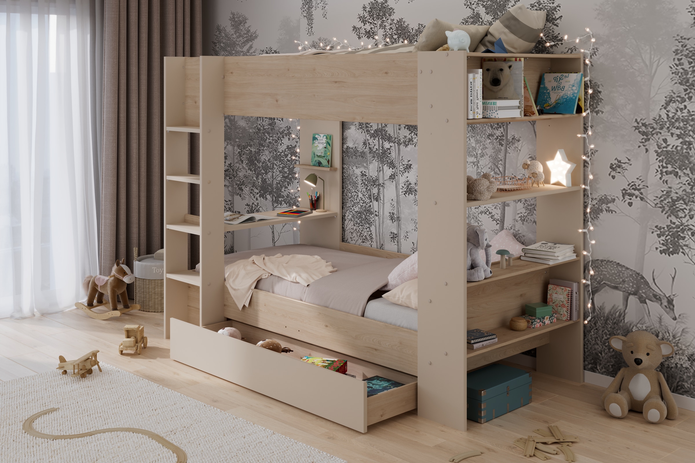 Parisot Etagenbett »Oasis 1« Set,  4 Stellvarianten möglich, incl. 2 x Matratzenauflagen