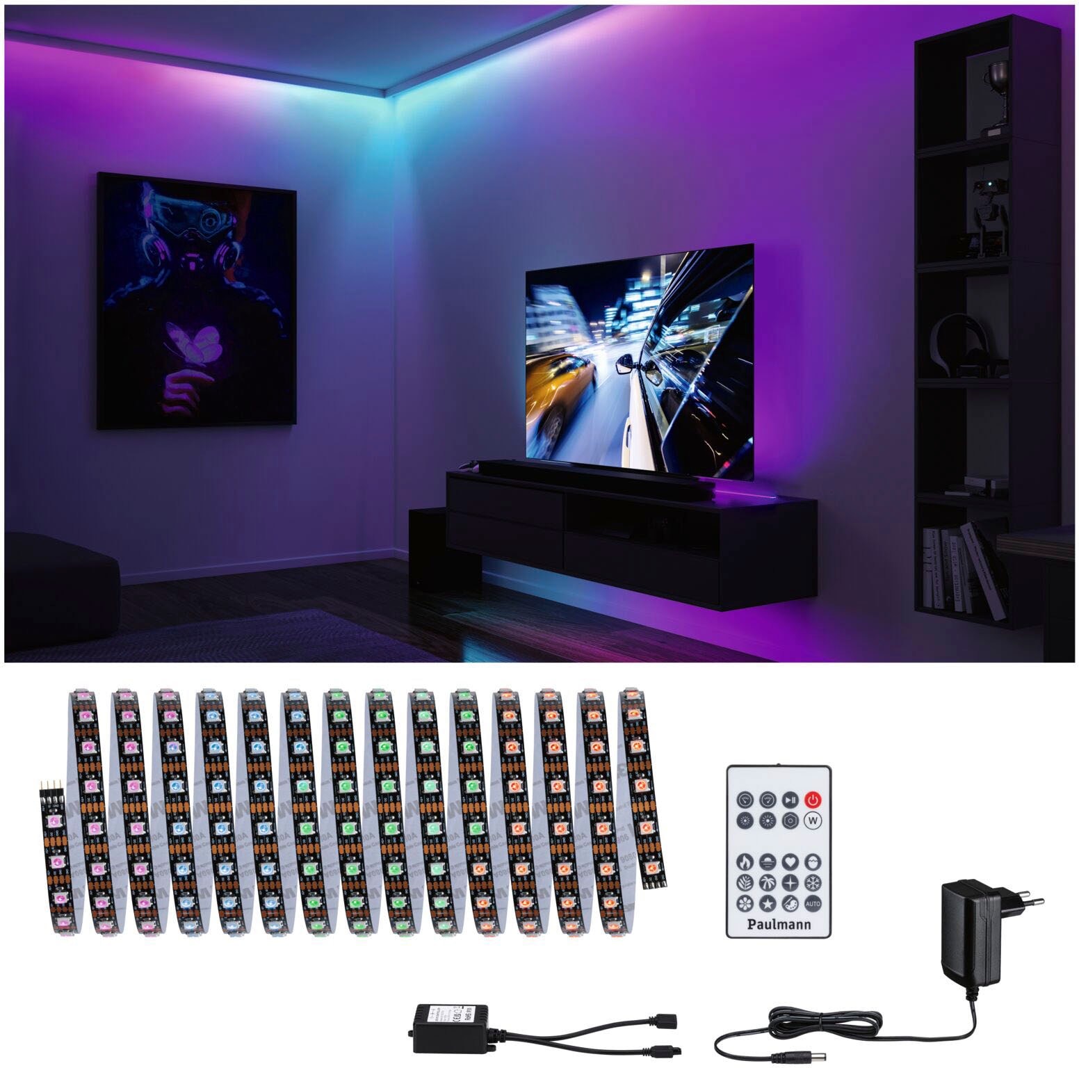 Paulmann LED-Streifen »Dynamic Rainbow RGB 5m 10,5W 60LEDs/m 15VA«, 1 St.-flammig