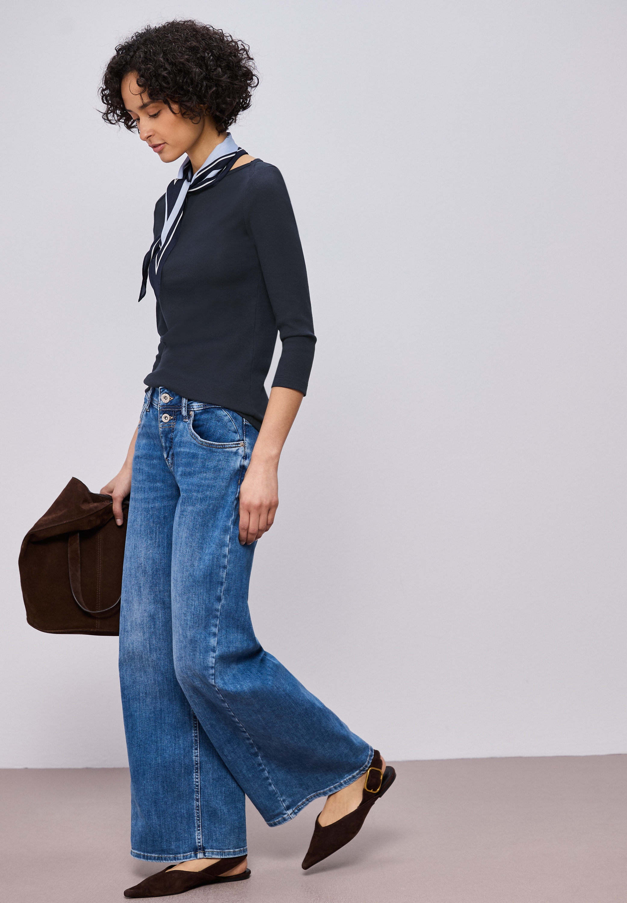 STREET ONE 3/4-Arm-Shirt in Rippstruktur