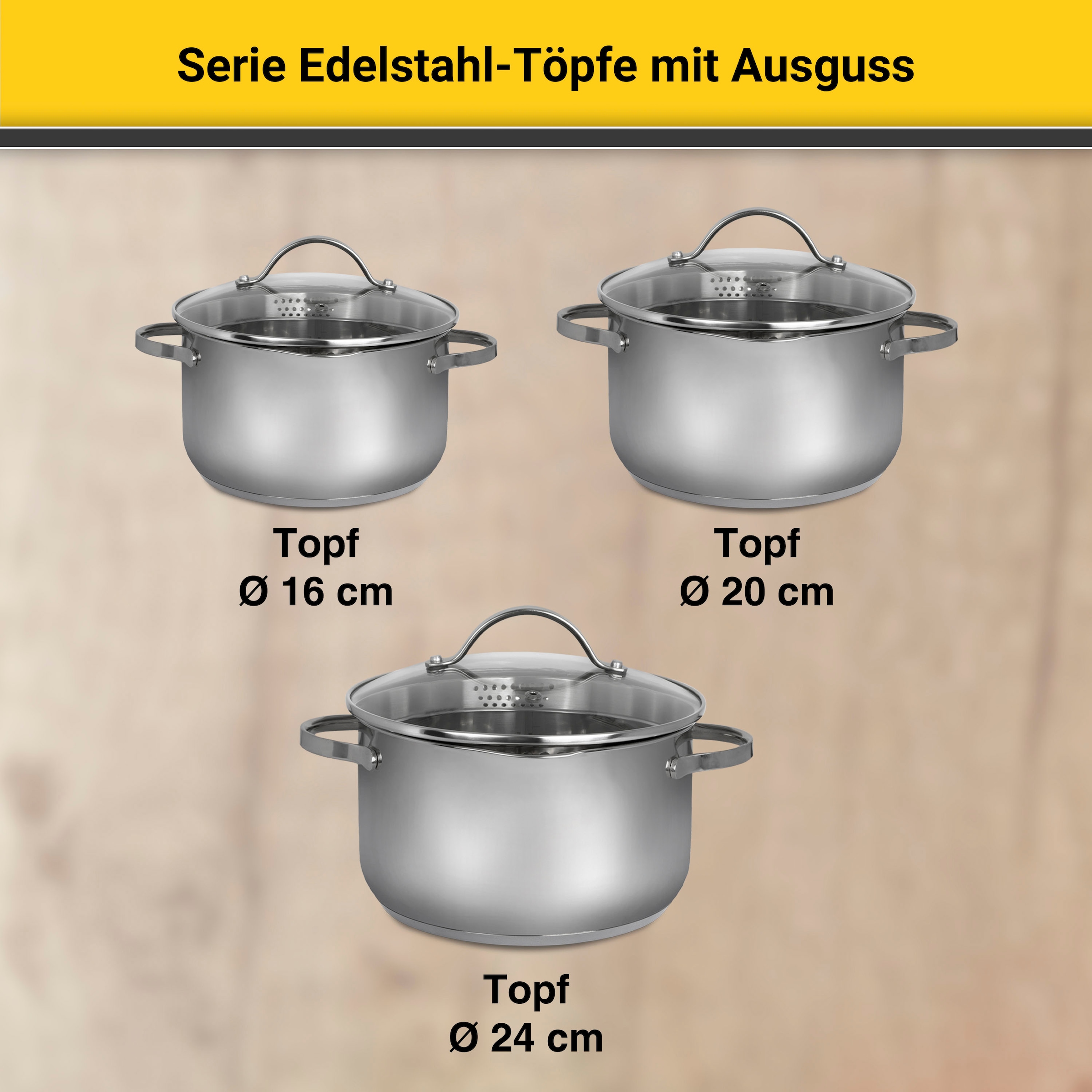 Krüger Kochtopf, Edelstahl 18/8, (1 tlg.), Induktion