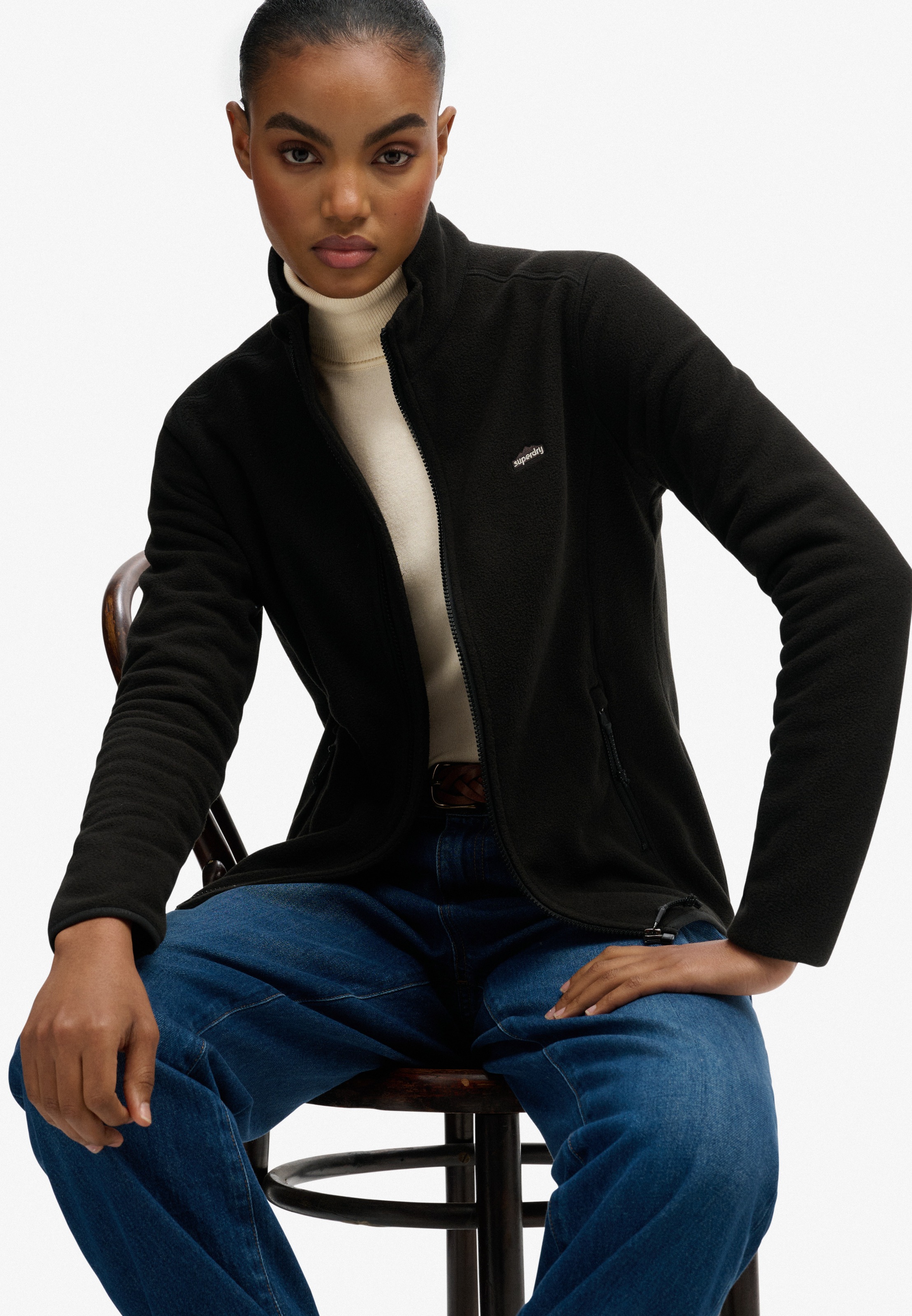 Superdry Fleecejacke »POLAR FLEECE FULL ZIP« ohne Kapuze