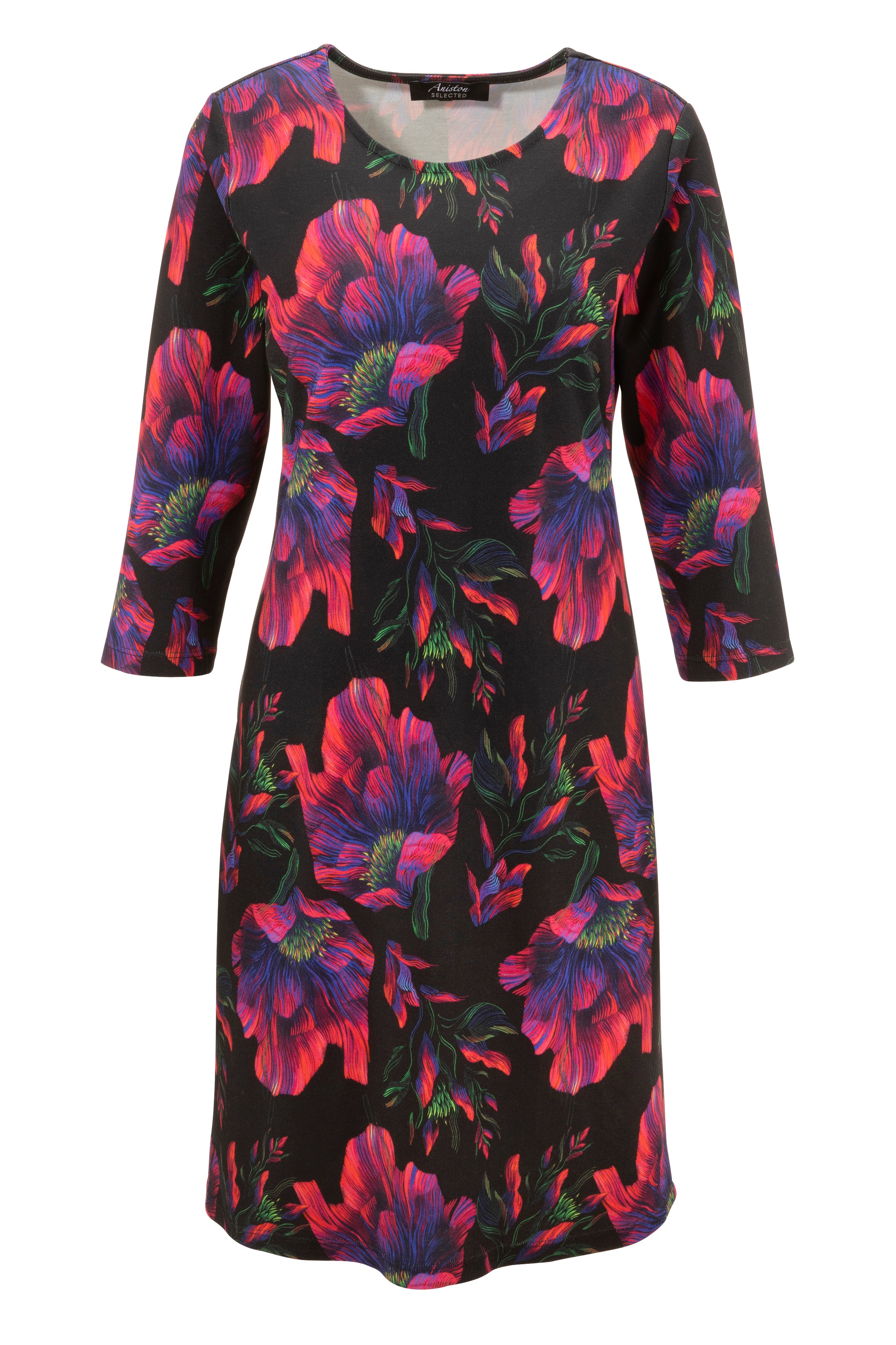 Aniston SELECTED Jerseykleid, mit Blumendruck in Knallfarben