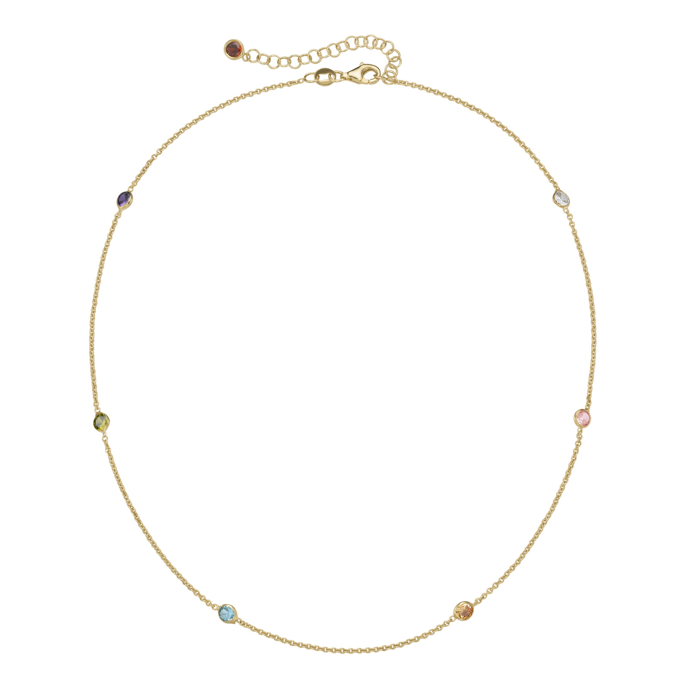 Smart Jewel Collier »Collier mit farbigen Zirkonia-Steinen, vergoldet, Silber 925«