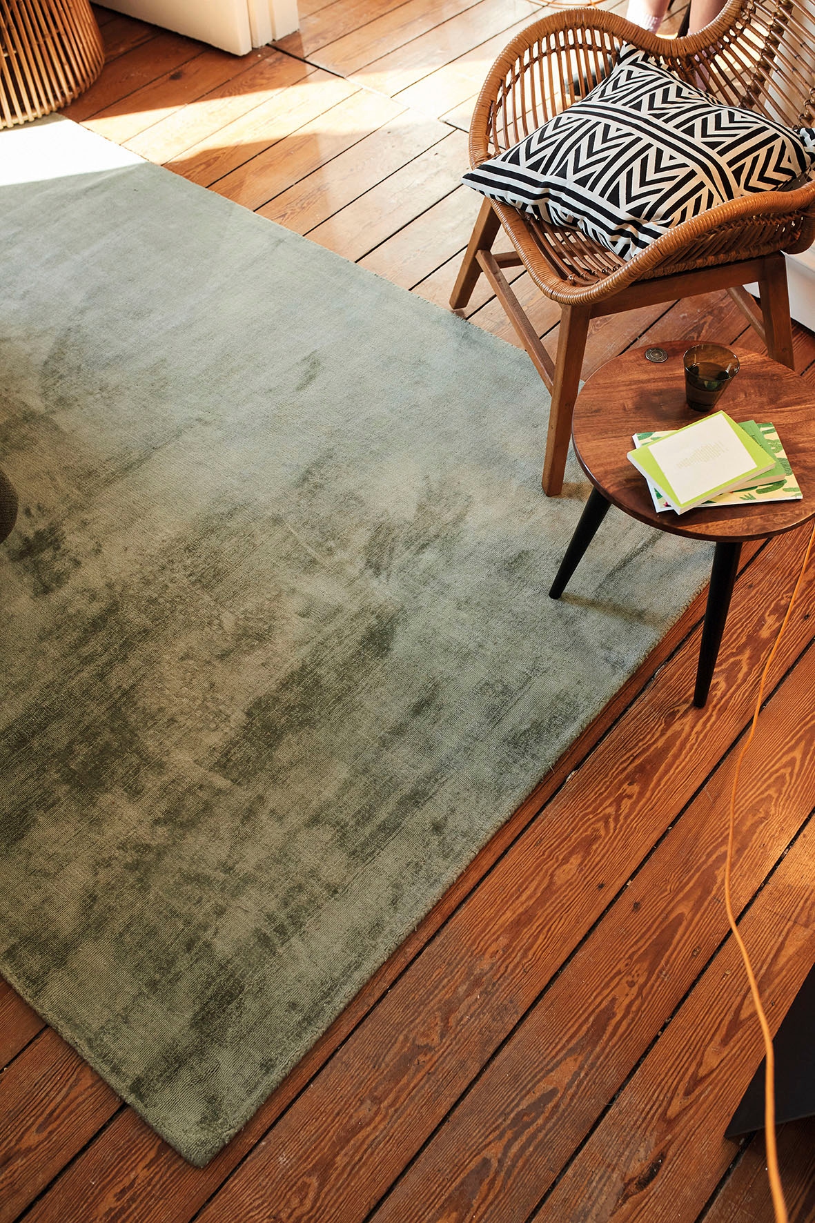 TOM TAILOR HOME Teppich »Shine uni«, rechteckig, 8 mm Höhe, Handweb Teppich, 100% Viskose, handgewebt, mit elegantem Schimmer