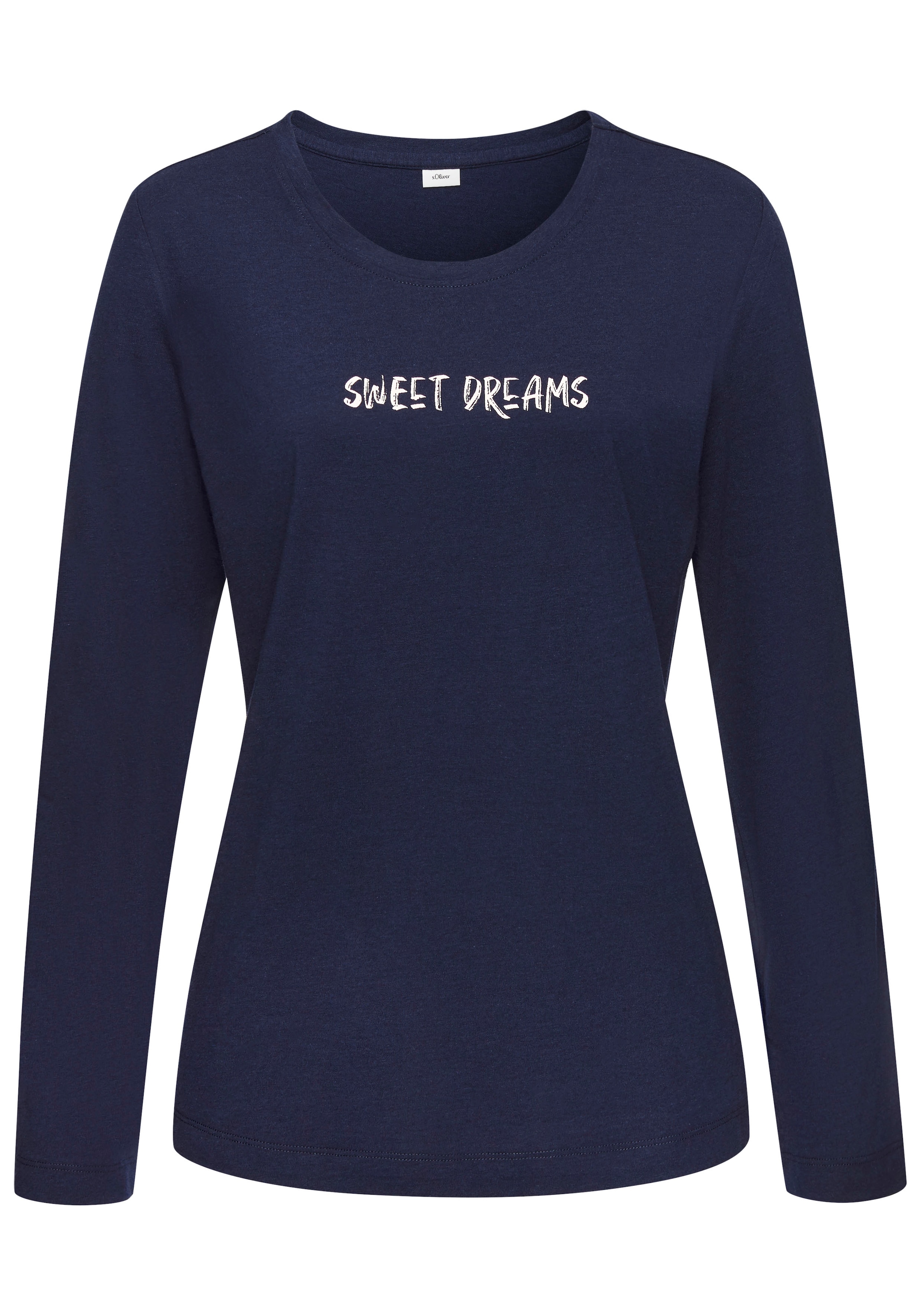 s.Oliver Pyjamaoberteil mit kleinem Frontprint