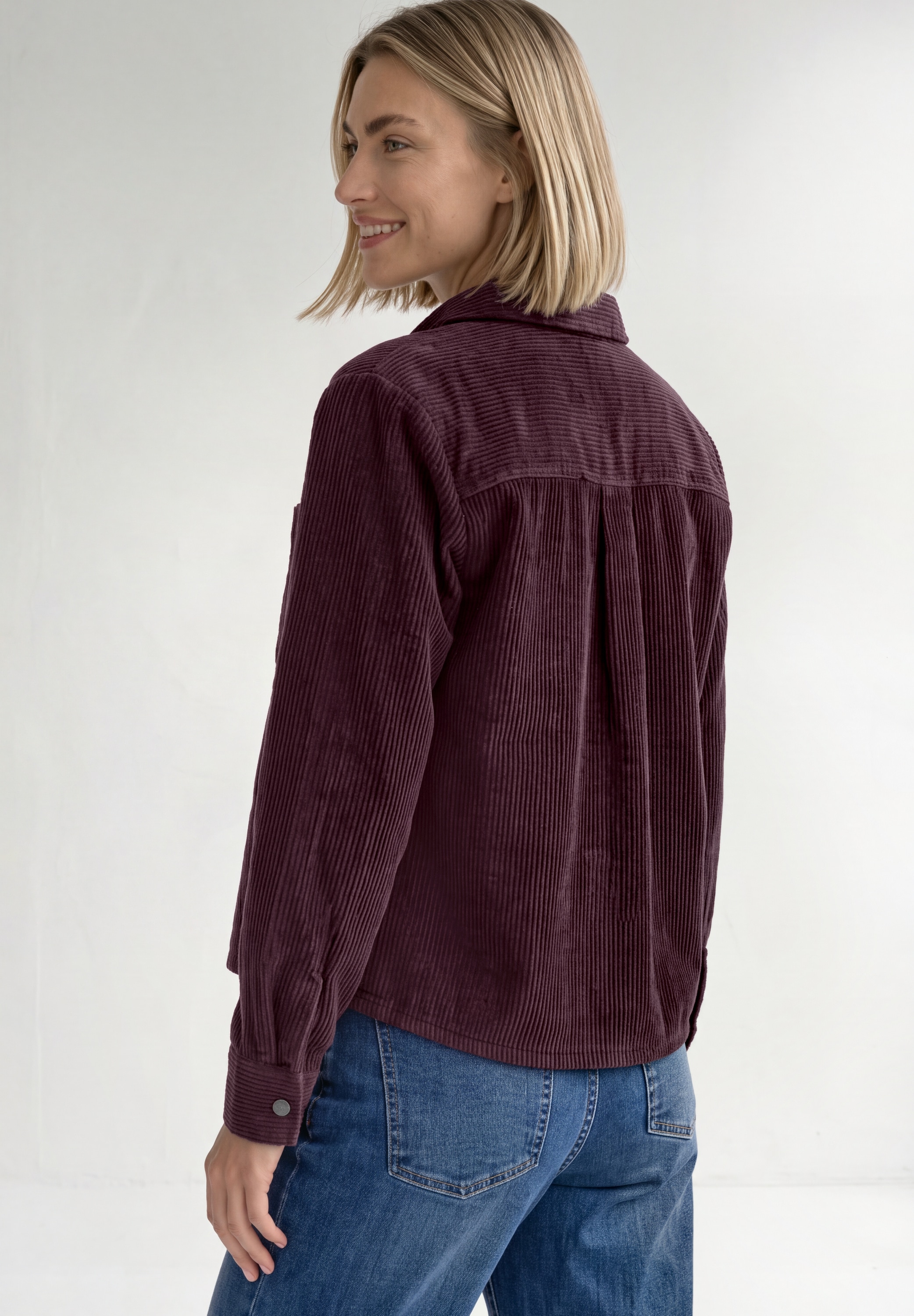 STREET ONE Langarmbluse Overshirt in Cord-Qualität / Hemdkragen