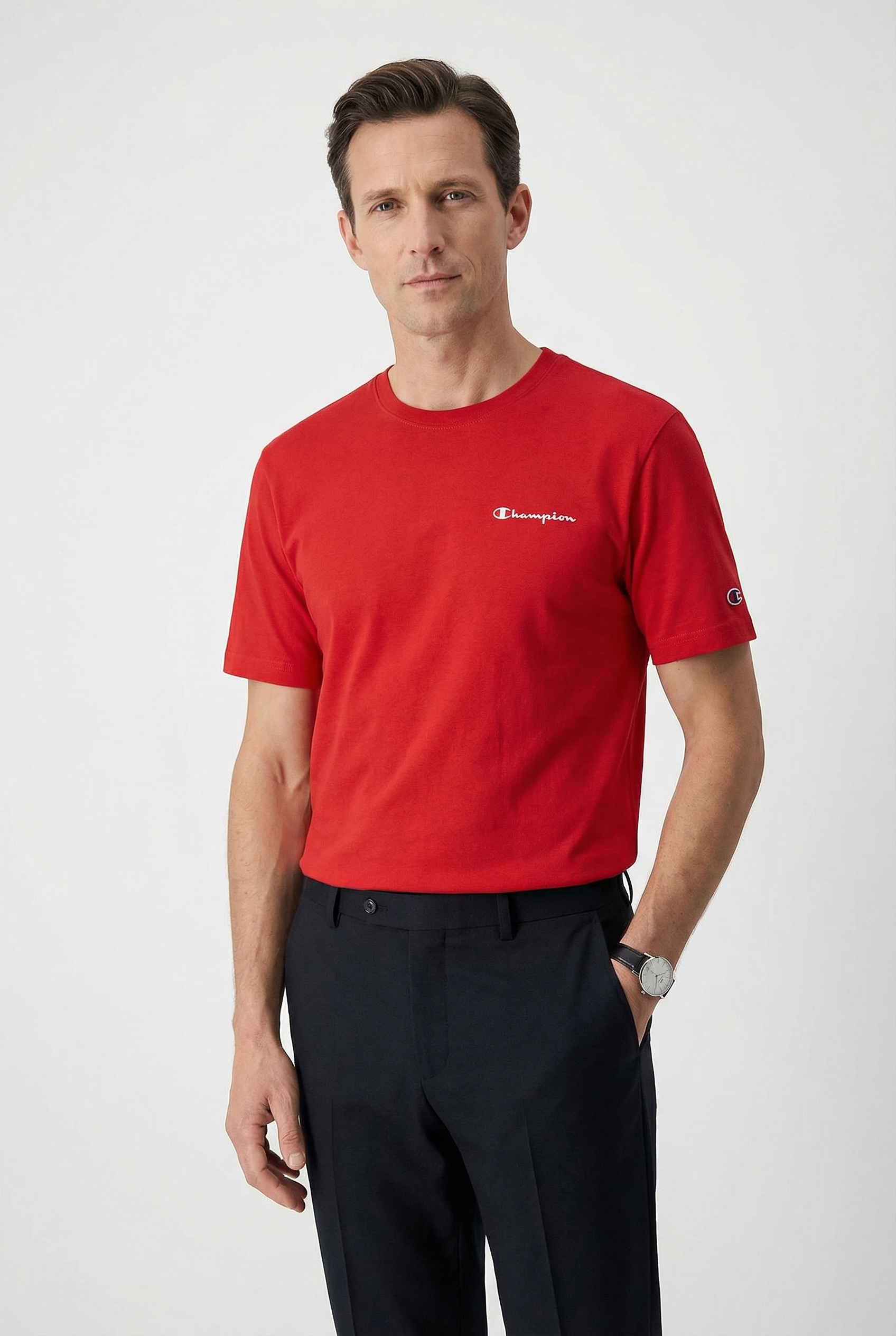 Champion T-Shirt »ICONS CONTRAST  SS Tee« Kurzarm, mit Rundhalsausschnitt, aus Baumwolle, sportlicher Schnitt