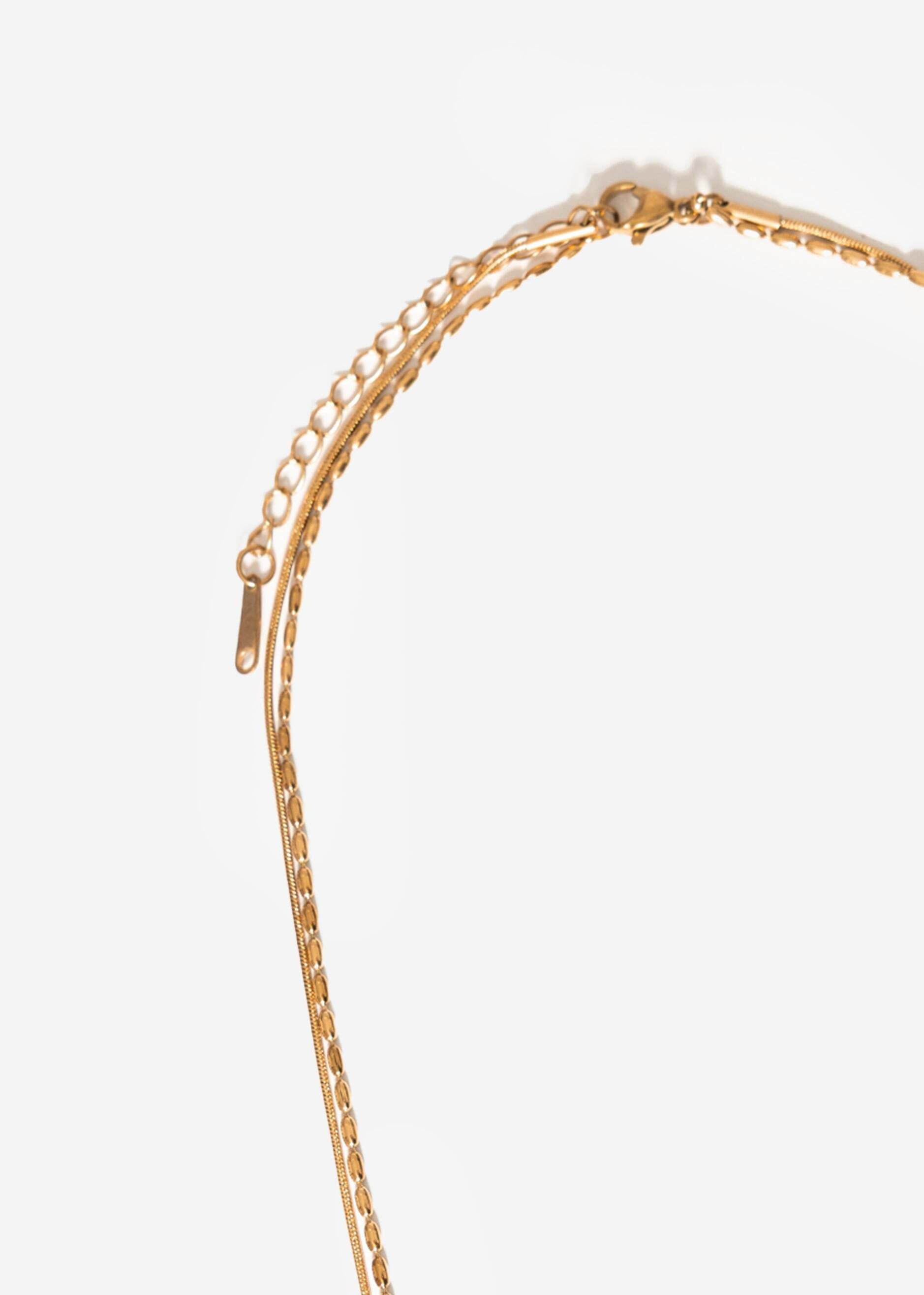 SASSYCLASSY Charm-Kette »Halsketten Set mit Anhängern für Damen« Goldfarbene Layeringketten mit verstellbarem Verschluss