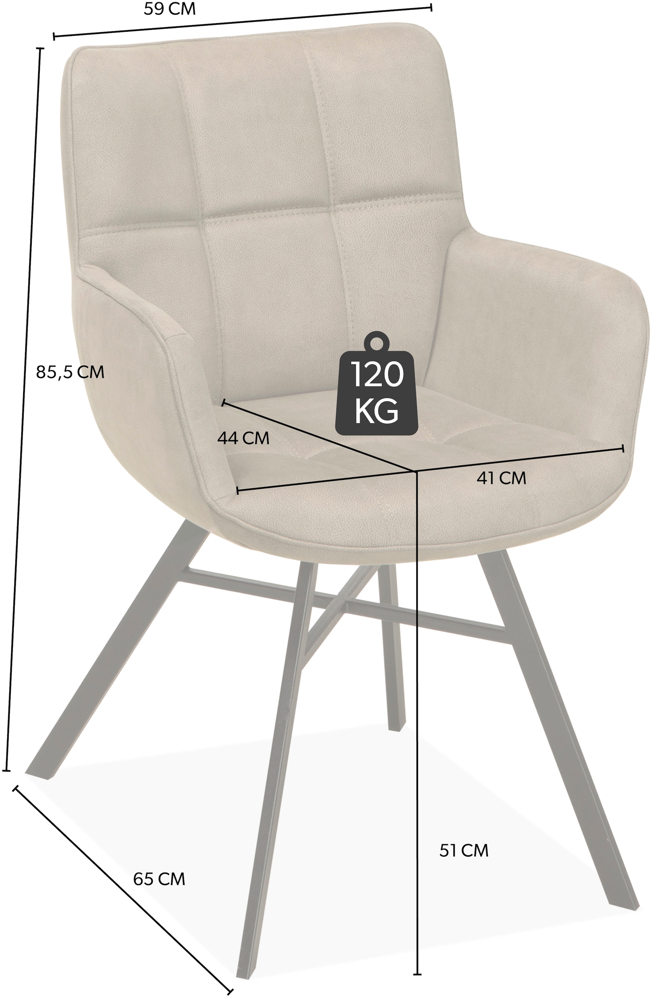OMG Design Armlehnstuhl »Marcon«, (Set), 1 St., Stoff, Esszimmerstuhl, pflegeleichter Bezug