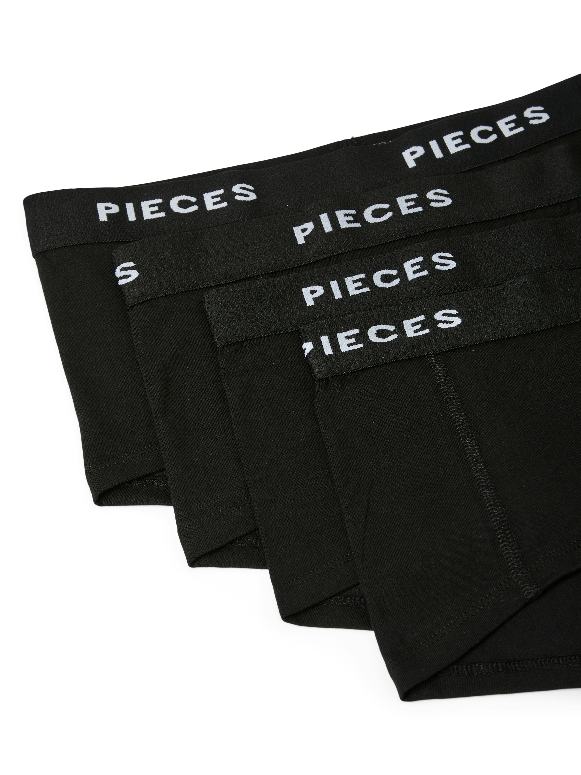 pieces Hipster »PCLOGO LADY 4 PACK SOLID NOOS BC« Packung, 4er-Pack, 4 Stk. Baumwollmischung