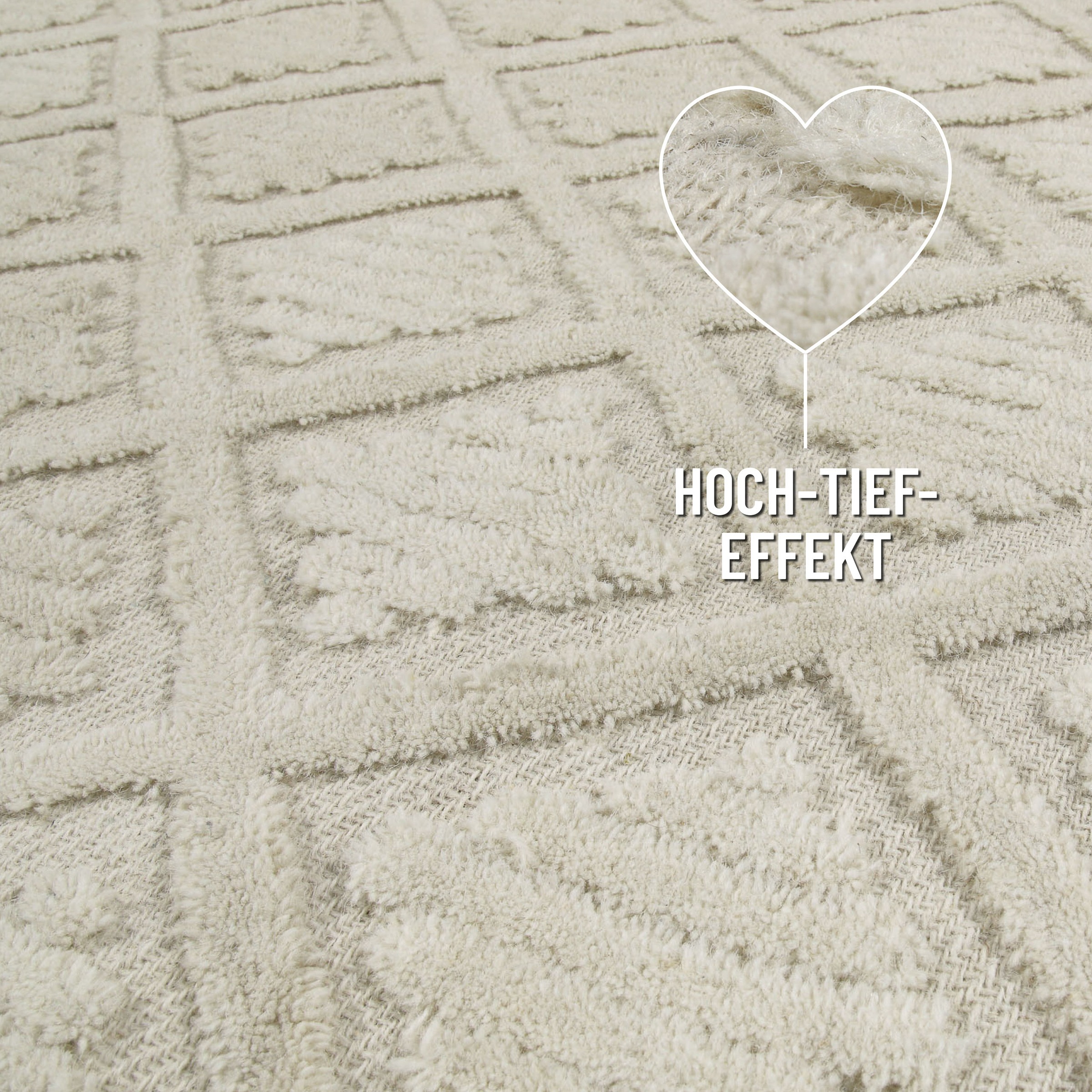 Wecon home Wollteppich »Hamptons SEVENTEEN«, rechteckig, 10 mm Höhe, Läufer, Schurwolle, Kurzflor, Wohnzimmer, Schlafzimmer, elegant, Raute
