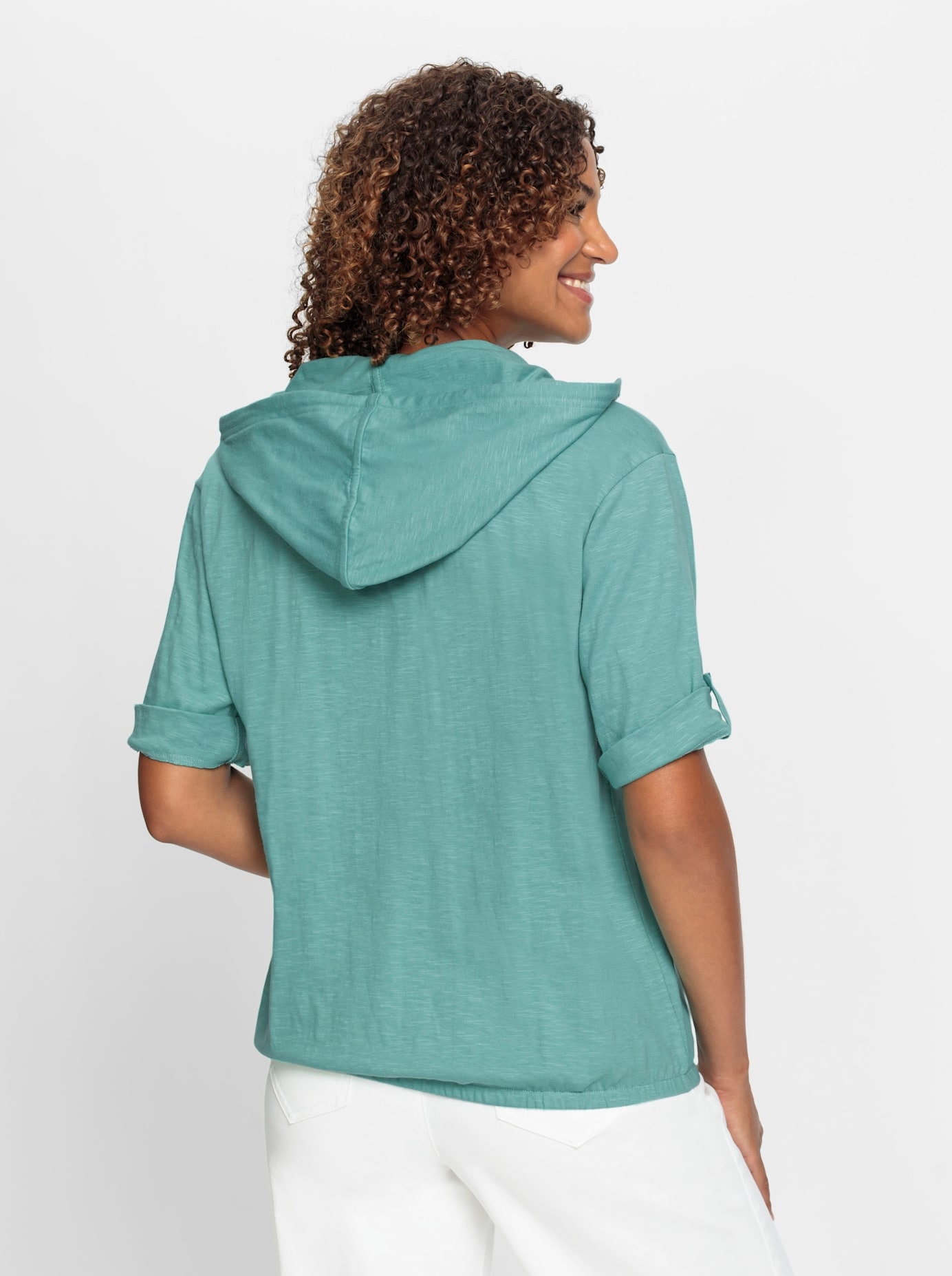Casual Looks Kurzarmshirt »Kapuzen-Shirt«, (1 tlg.)