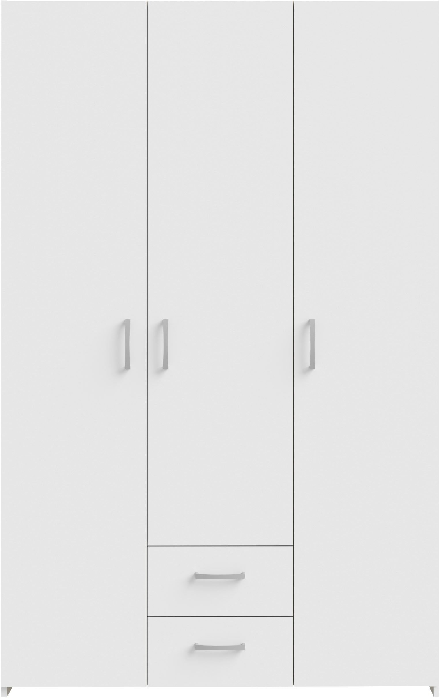 FORTE Drehtürenschrank »Econobox«, Drehtürenschrank, zeitloses Design mit alufarbigen Griffen.
