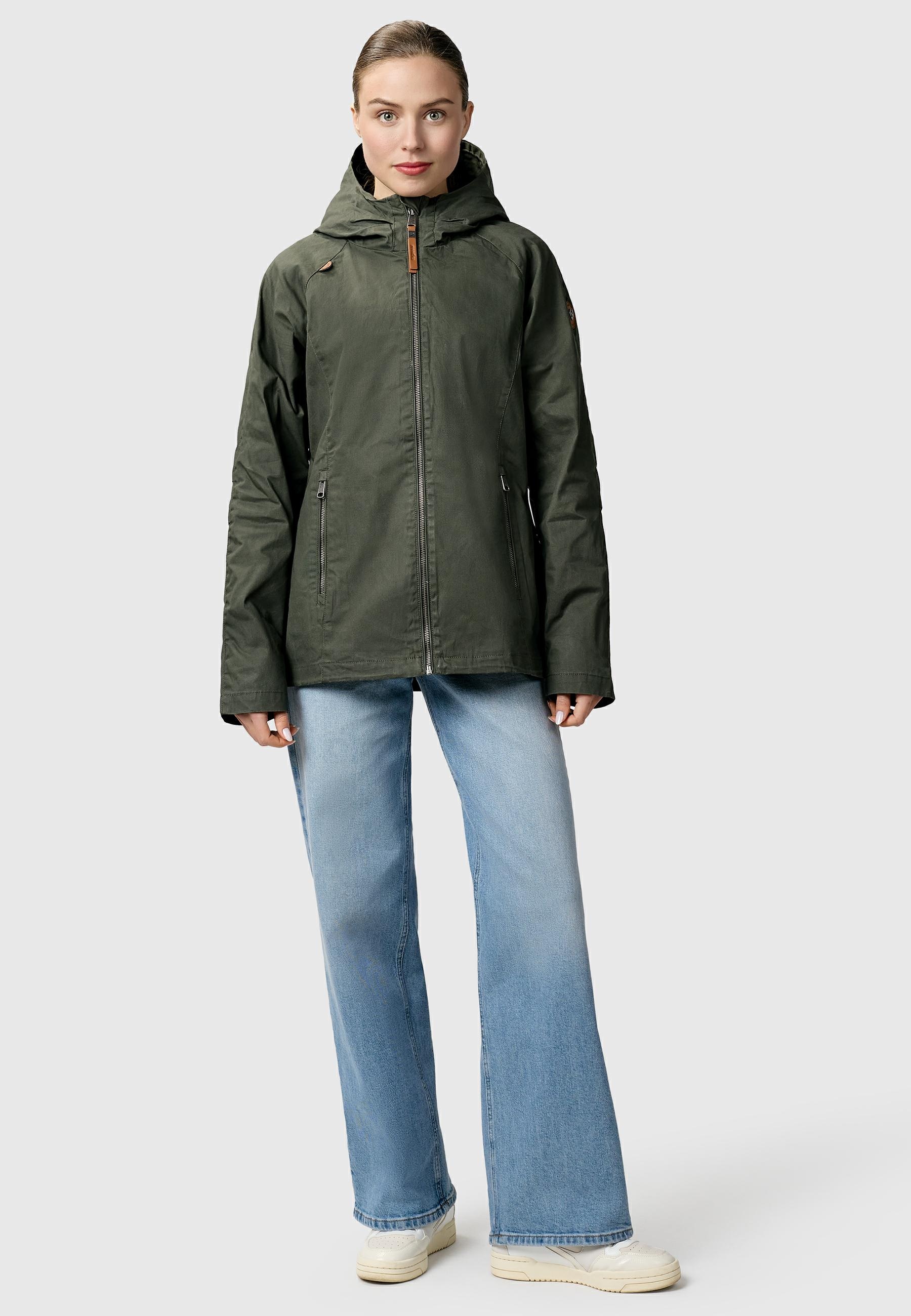 Ragwear Outdoorjacke »Outdoorjacke Dizzea Vintage YOUMODO« mit Kapuze Beschichtete Damen Übergangsjacke mit Kapuze